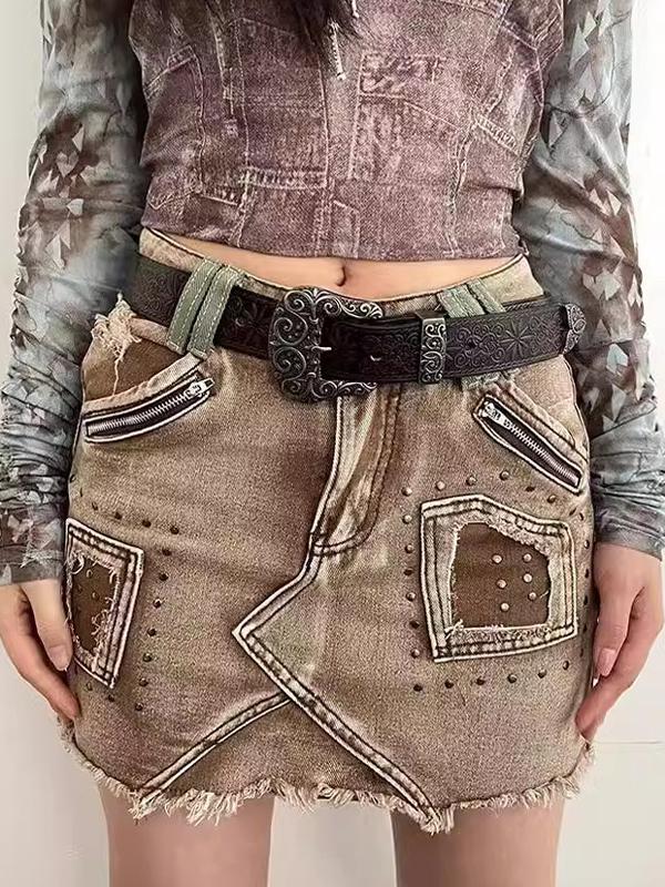 Designed Hot Button Beads Mini Skirt Product Image