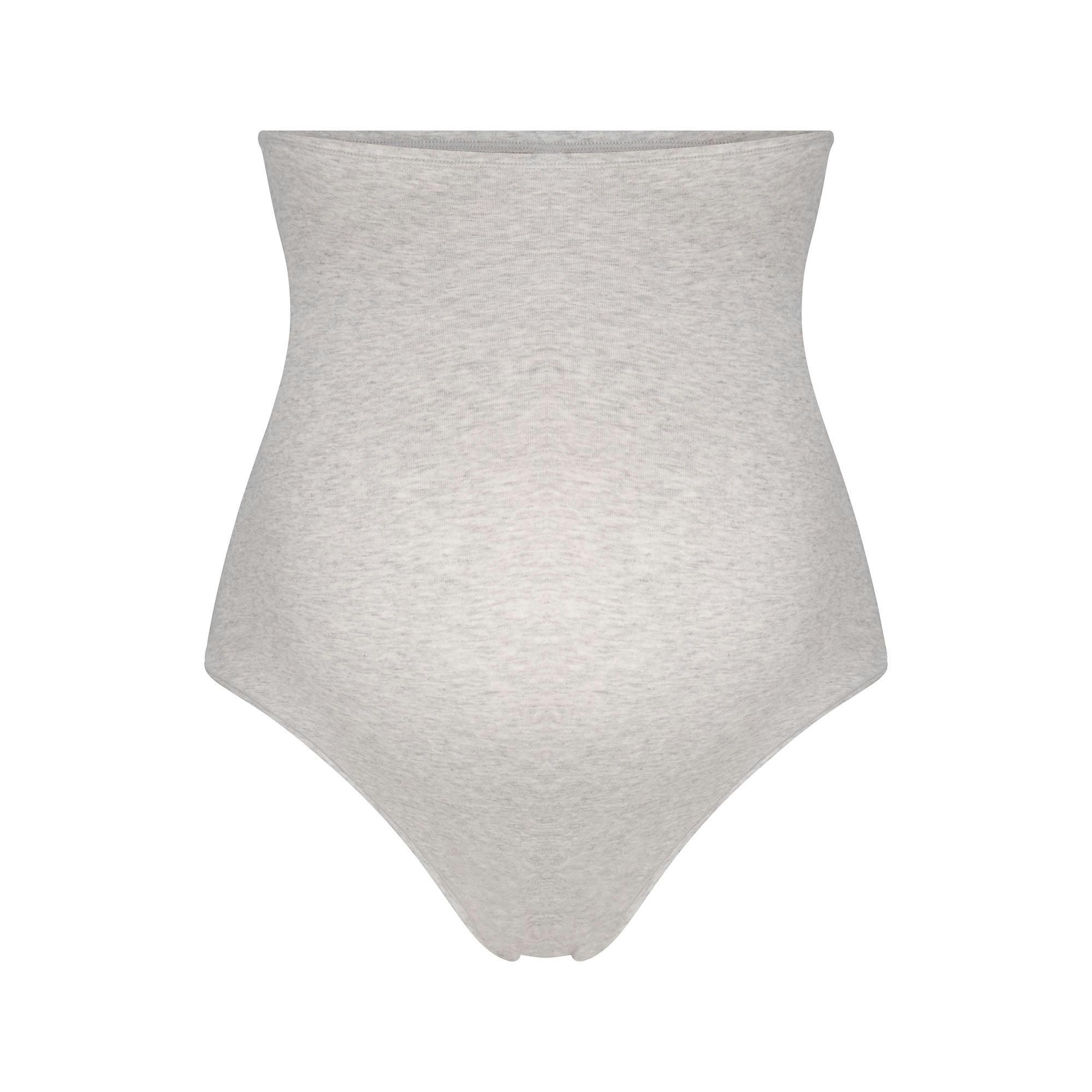 COTTON JERSEY MATERNITY HIGH-WAISTED THONG | LIGHT HEATHER GREY Product Image