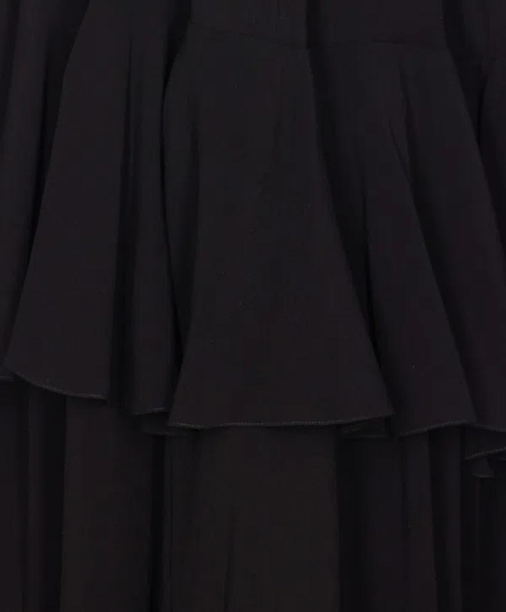 CHLOÉ Open-back Embellished Tiered Silk-georgette Maxi Dress In Black Product Image