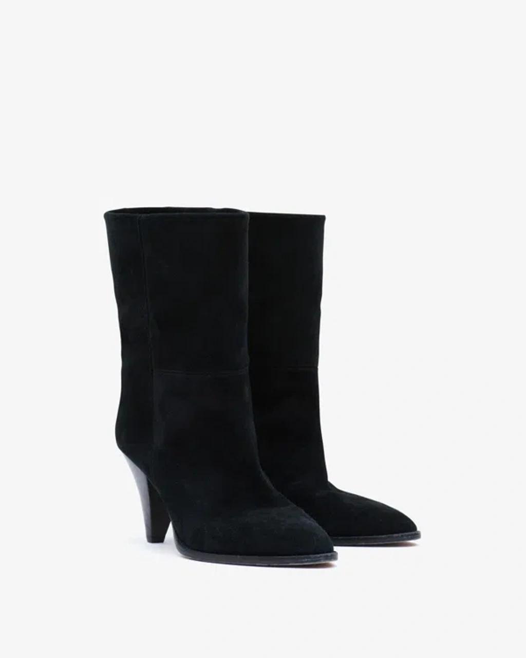 ISABEL MARANT Rouxa Suede 85mm Boots In Black Product Image