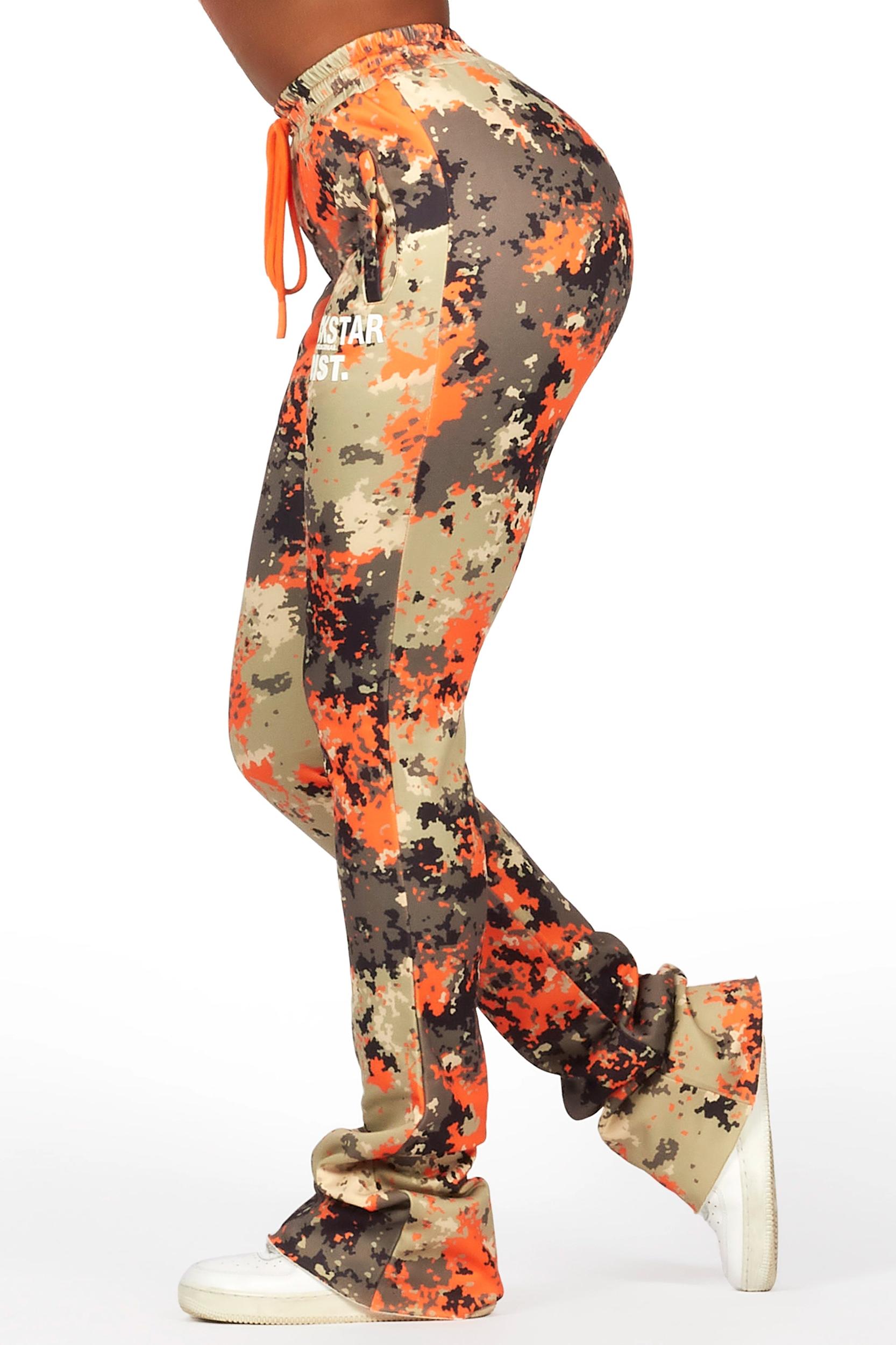 Juliana Orange Digital Camo Super Stacked Track Pant Female Product Image