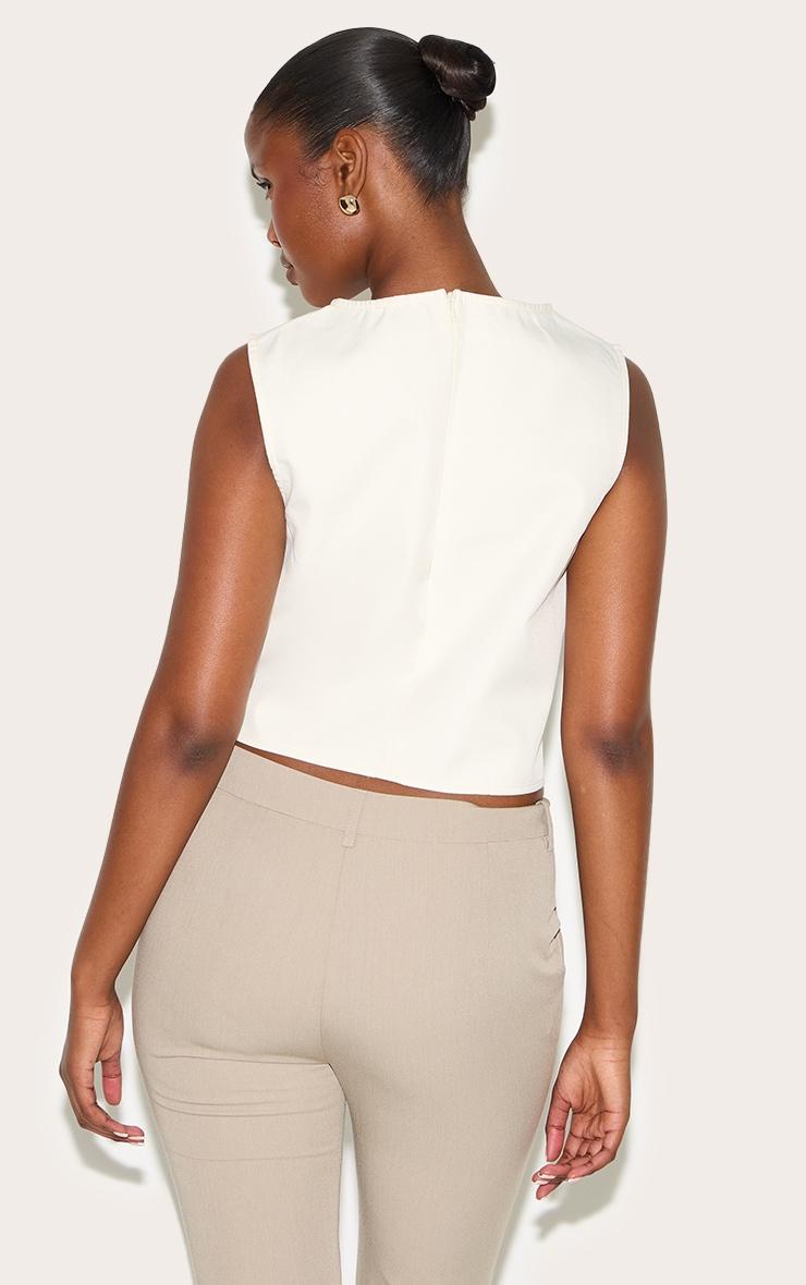 Butter Yellow Woven Sleeveless Boxy Top Product Image