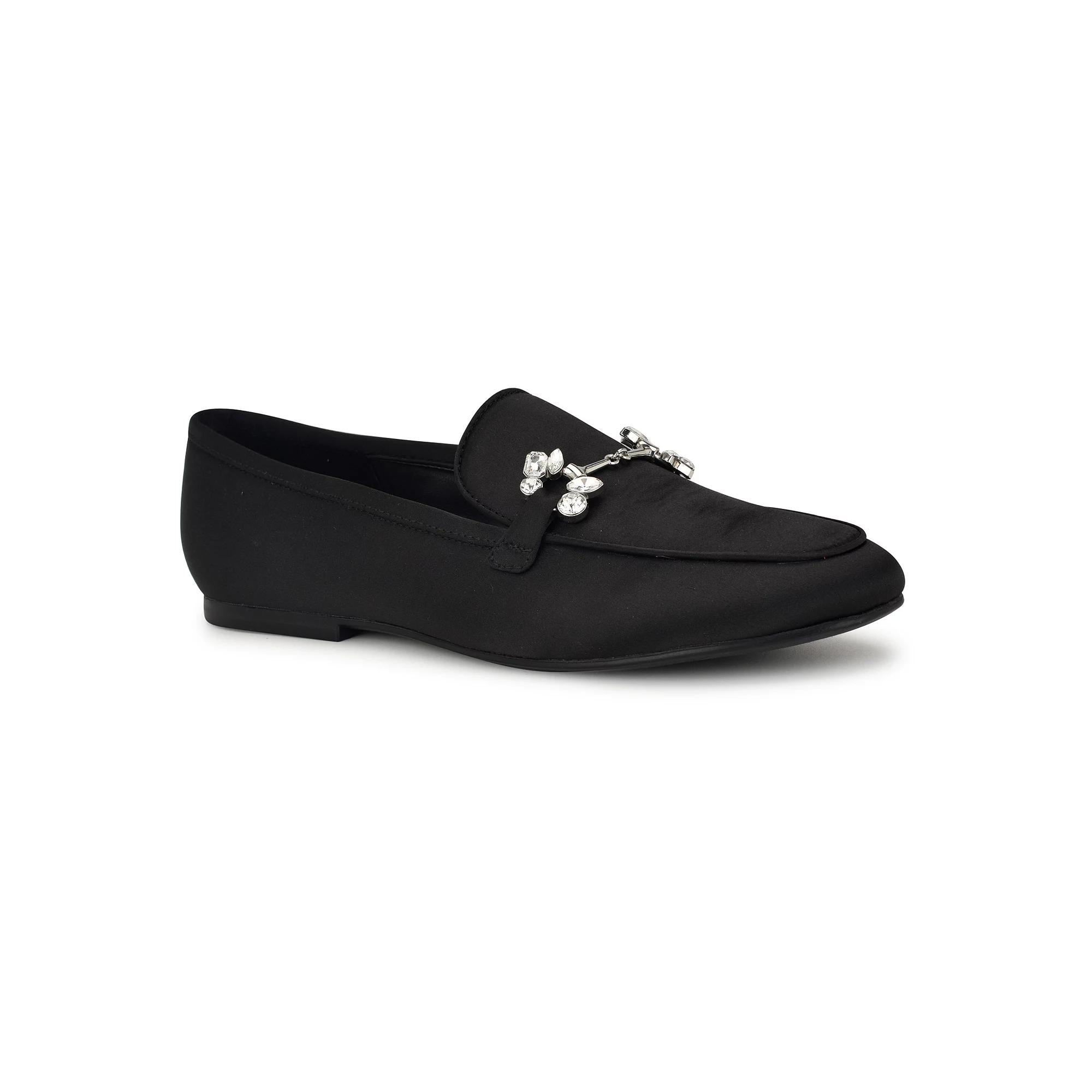 Nine West Bennit Women's Slip-On Round Toe Dress Loafers, Size: 6.5, Black Satin Product Image