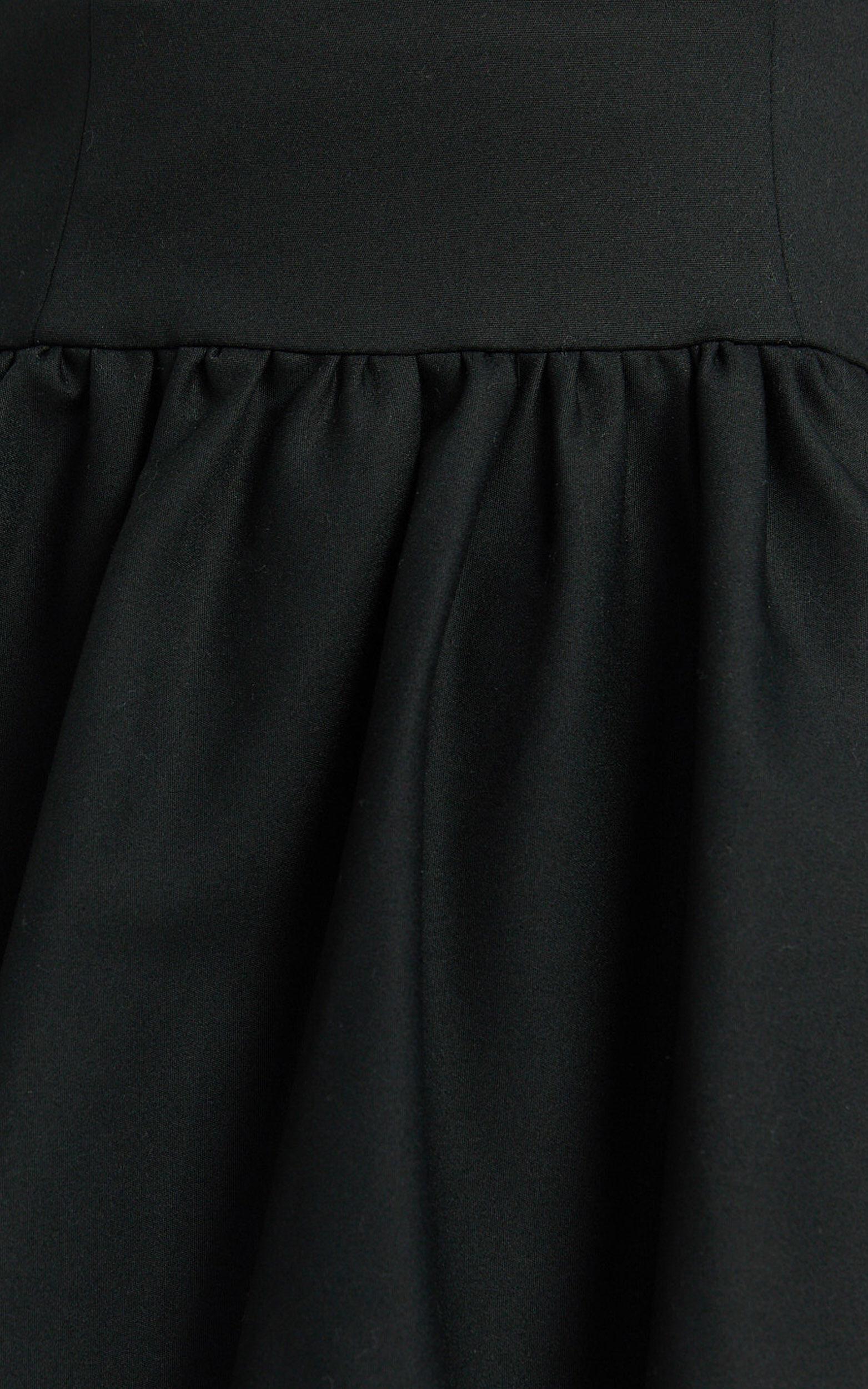 Kacey Mini Dress - Textured Drop Waist Bubble Hem Dress in Black Product Image