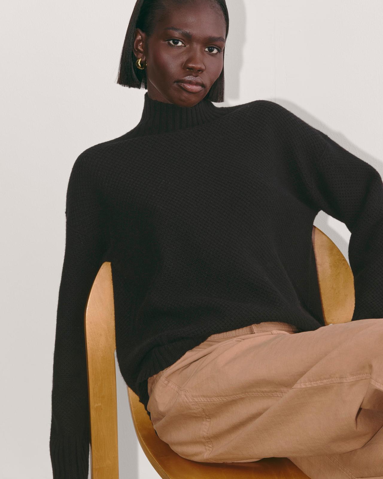 Womens Honeycomb Funnel Neck in Wool Cashmere Sweater by Everlane Product Image