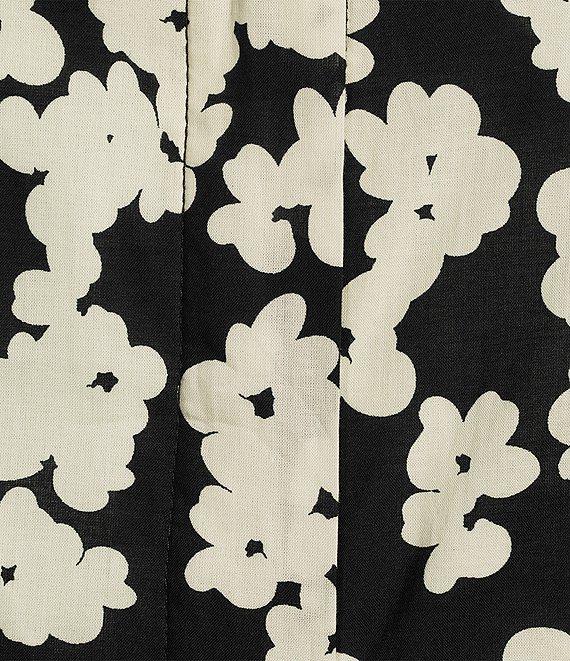 Calvin Klein Short Sleeve Belted Floral Shirt Midi Dress Product Image