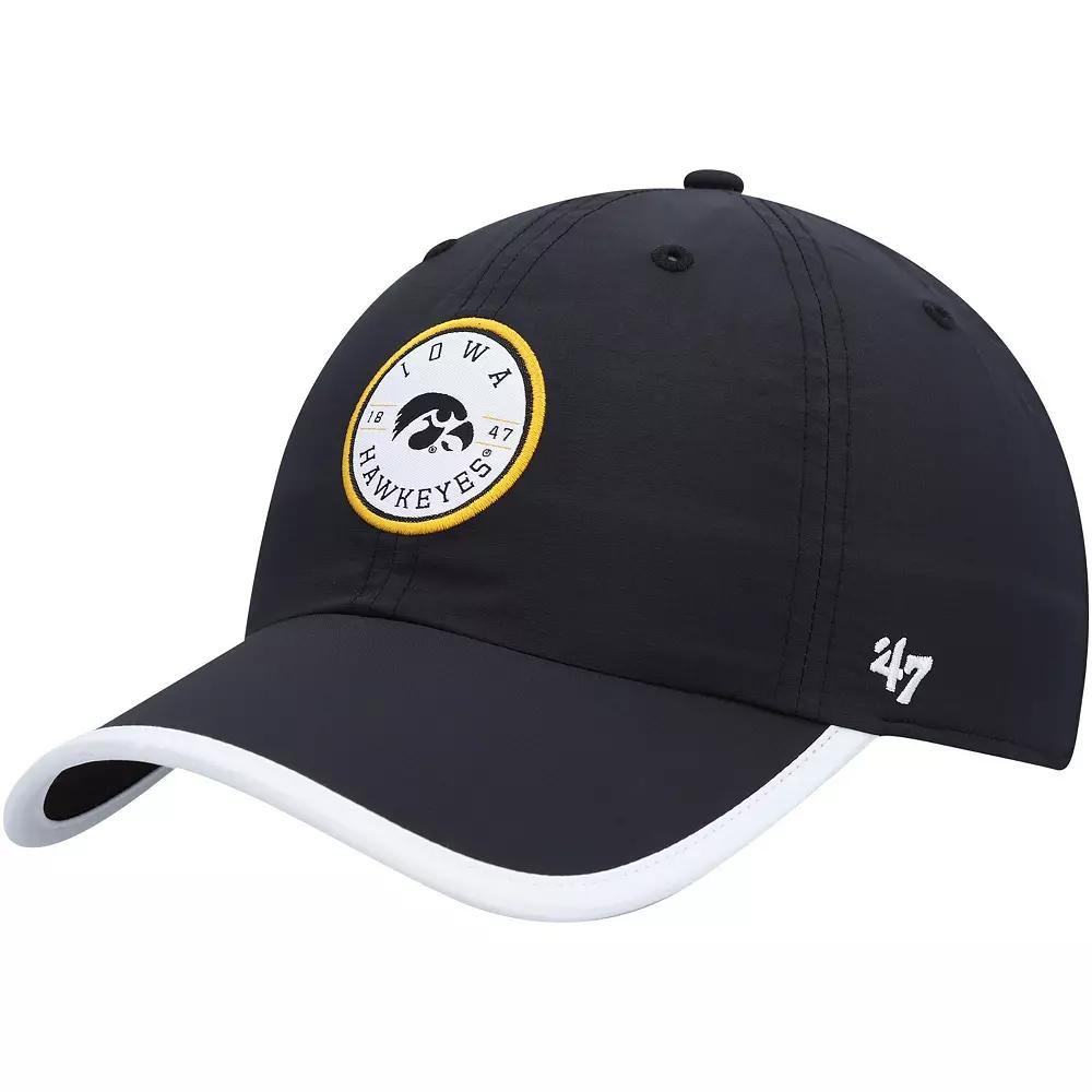 Men's '47  Black Iowa Hawkeyes Microburst Clean Up Adjustable Hat Product Image