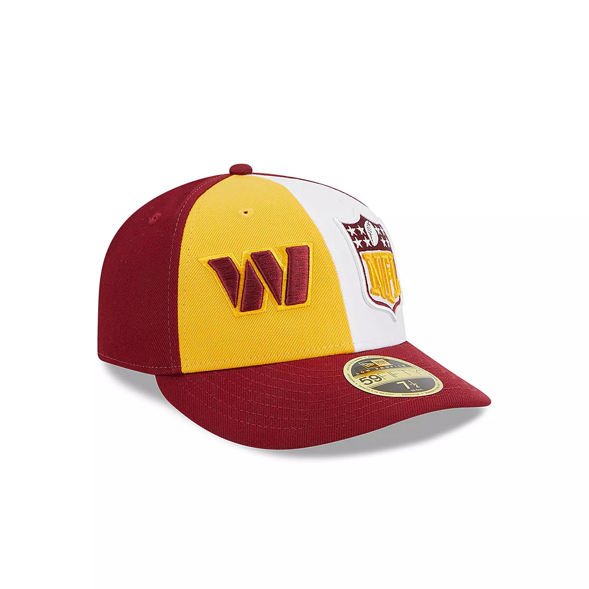Men's New Era  Gold/Burgundy Washington Commanders 2023 Sideline Low Profile 59FIFTY Fitted Hat, Size: 7 1/4, Wft Gold Product Image