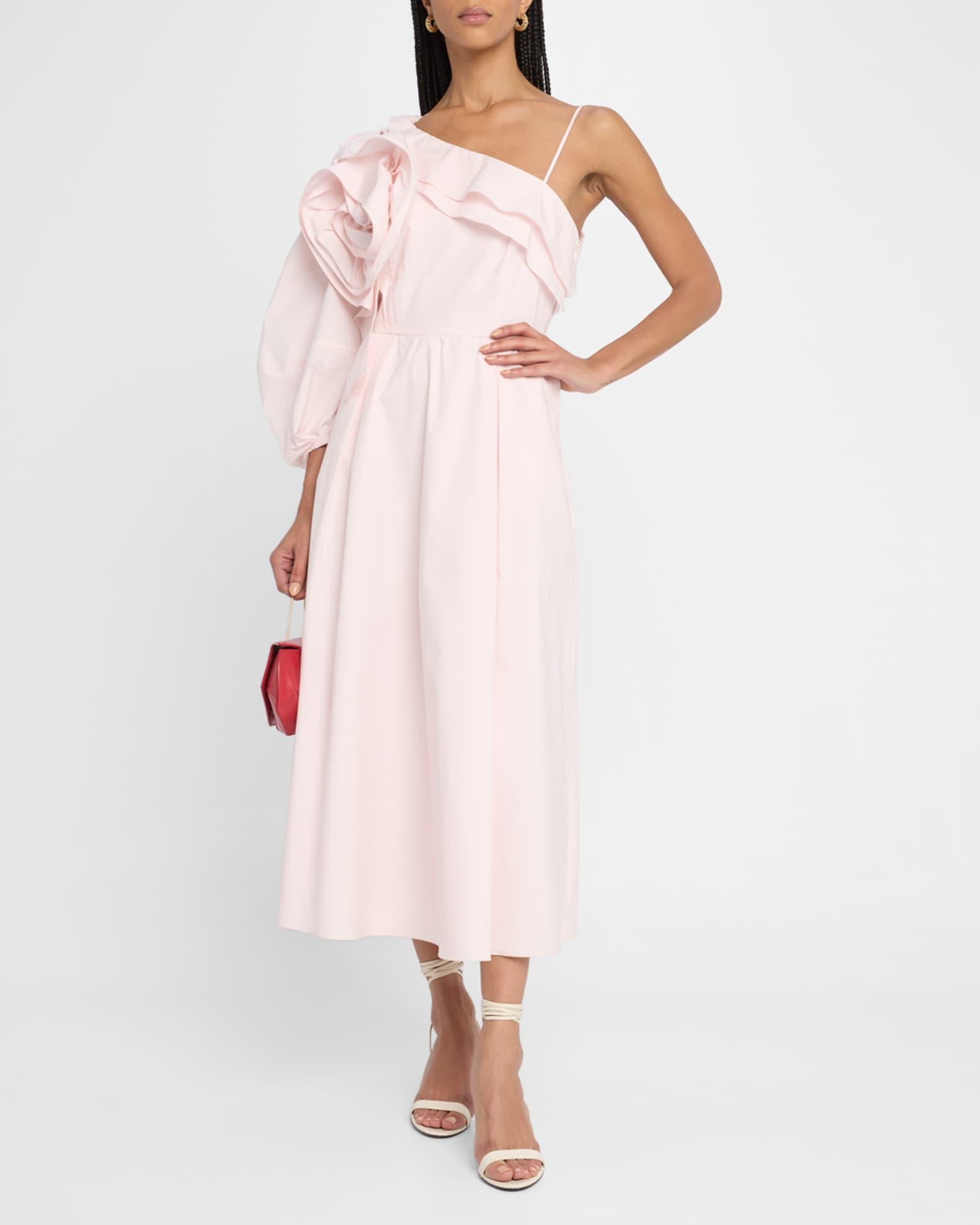 Poplin Power Flower Applique Midi Dress Product Image