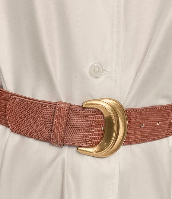 Donna Karan Plus Size Cotton Sateen Collared Neck Short Sleeve Belted Midi Shirt Dress Product Image