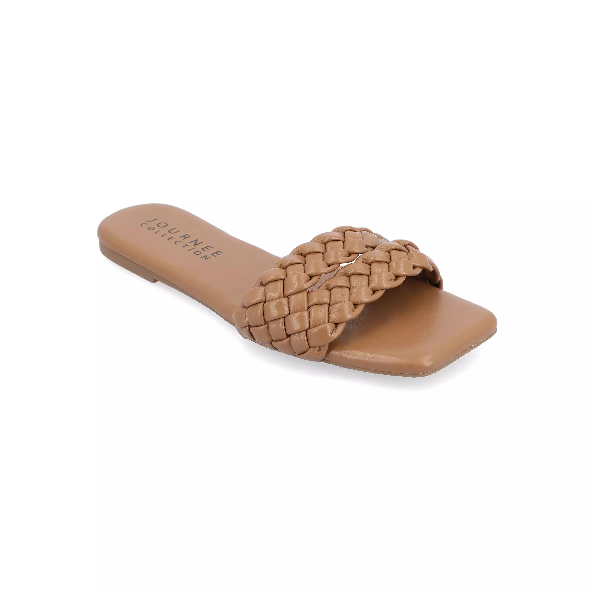 Journee Sawyerr Women's Braided Slide Sandals,  Product Image