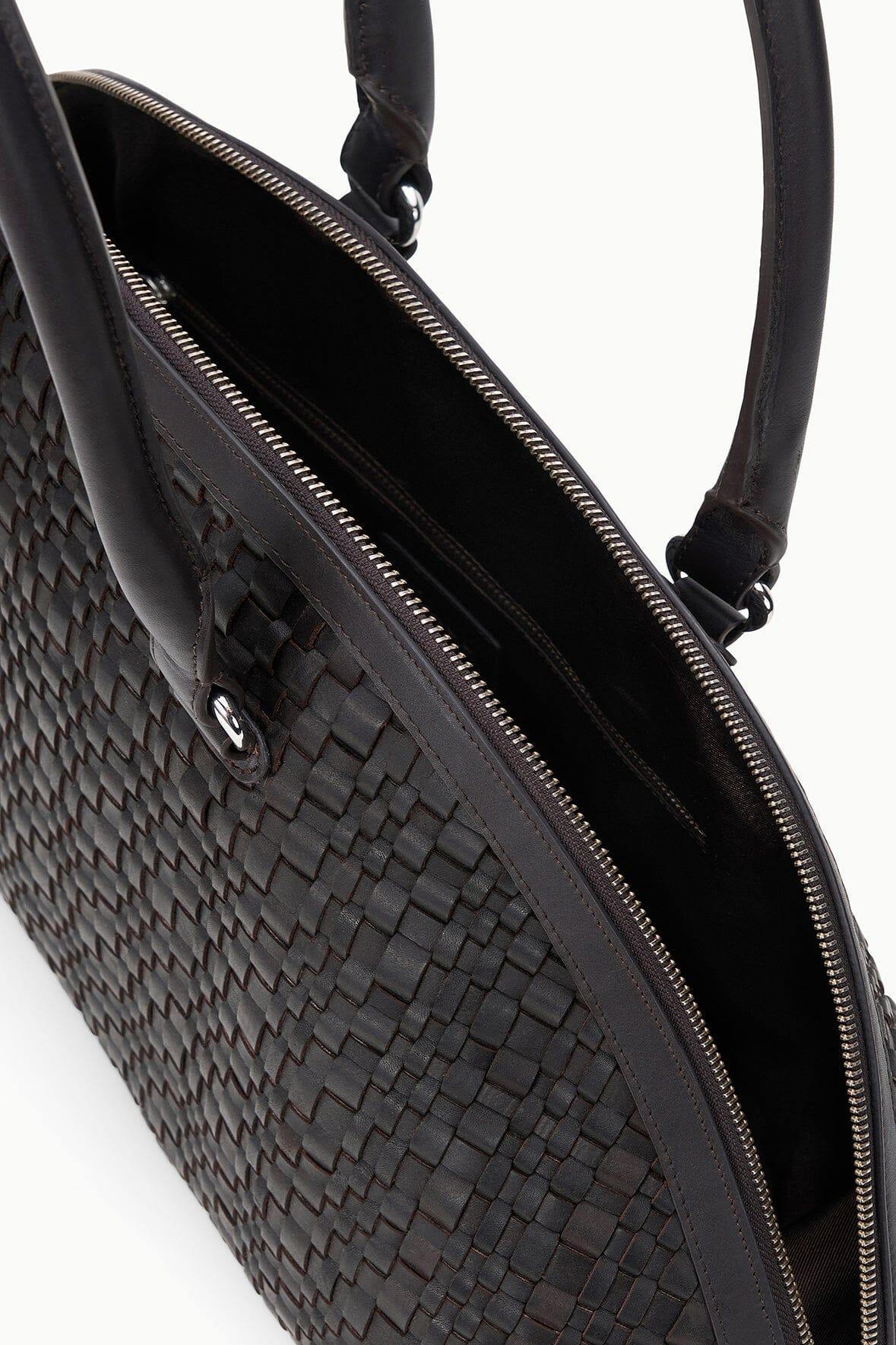 HESTER SATCHEL | ESPRESSO WOVEN LEATHER Product Image