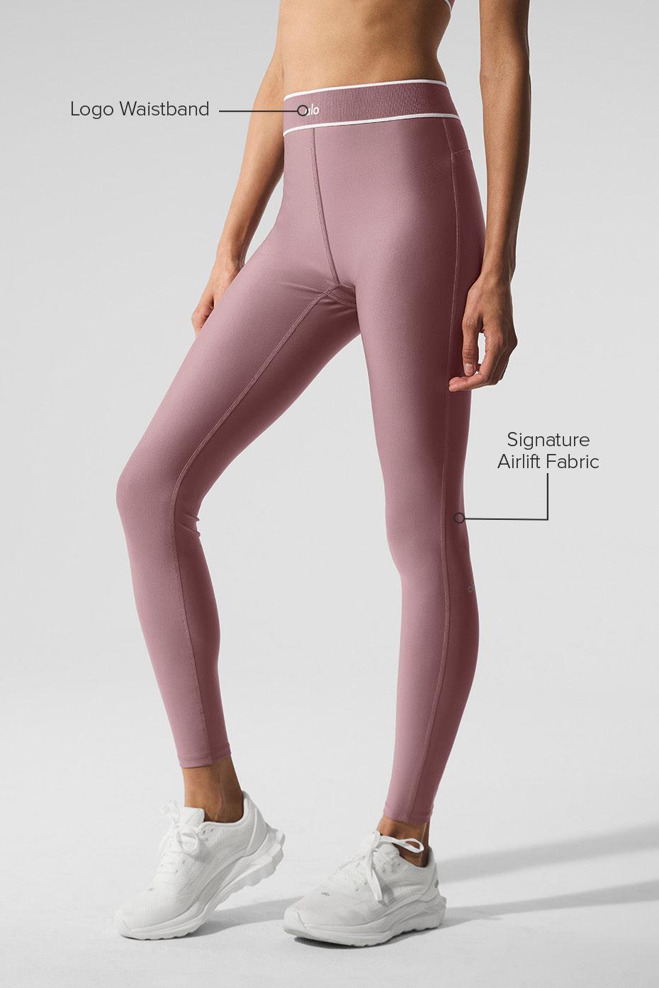 Airlift High-Waist Alignment Legging - Smoky Quartz/White Product Image