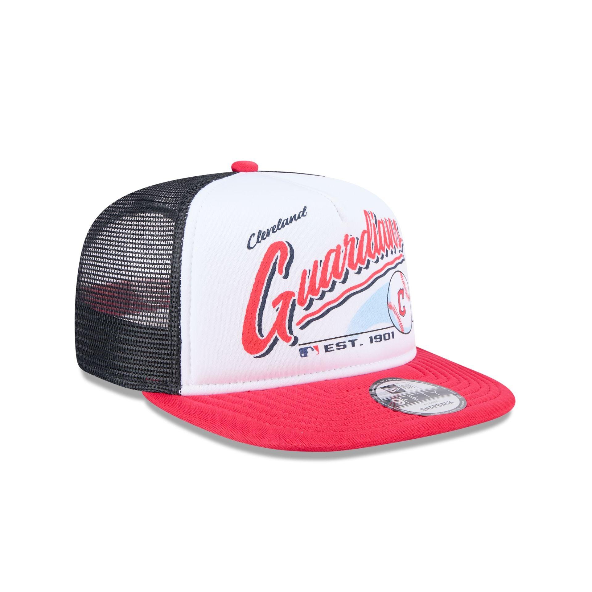 Cleveland Guardians Retro Script 9FIFTY A-Frame Trucker Hat Male Product Image
