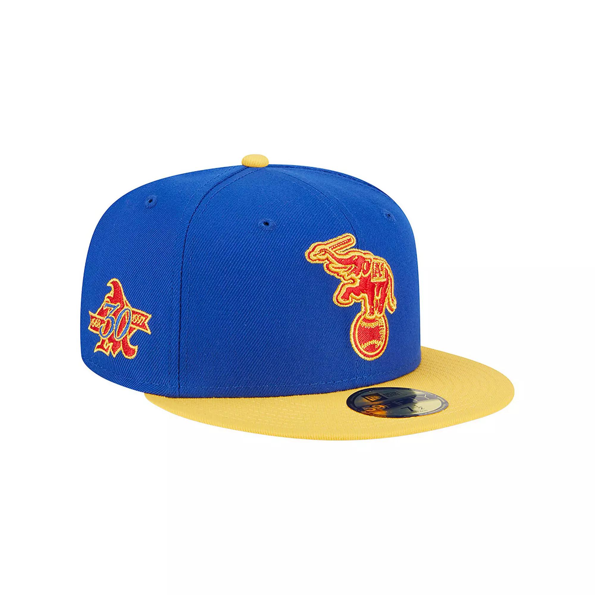 Men's New Era Royal/Yellow Oakland Athletics Empire 59FIFTY Fitted Hat,  Product Image