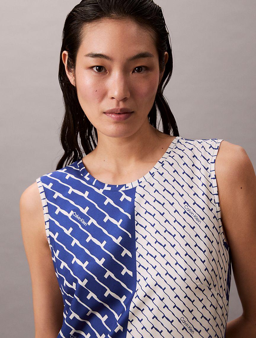 Printed Viscose Twill Midi Dress  Product Image