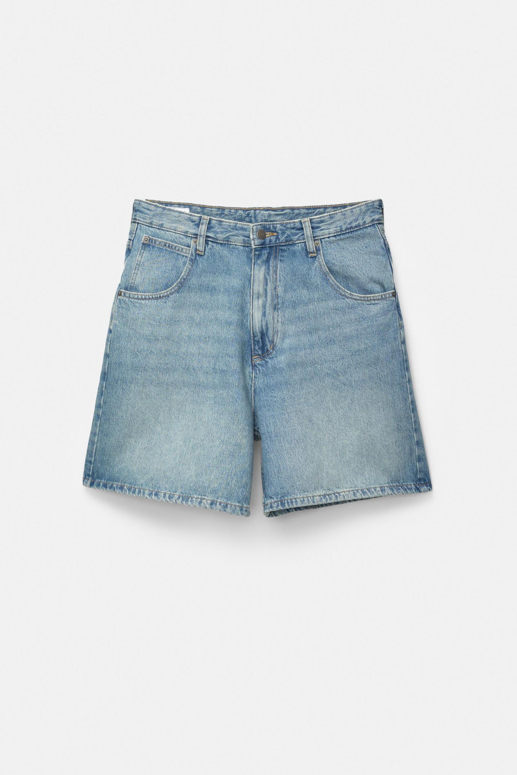 Denim short fit Bermuda shorts Product Image
