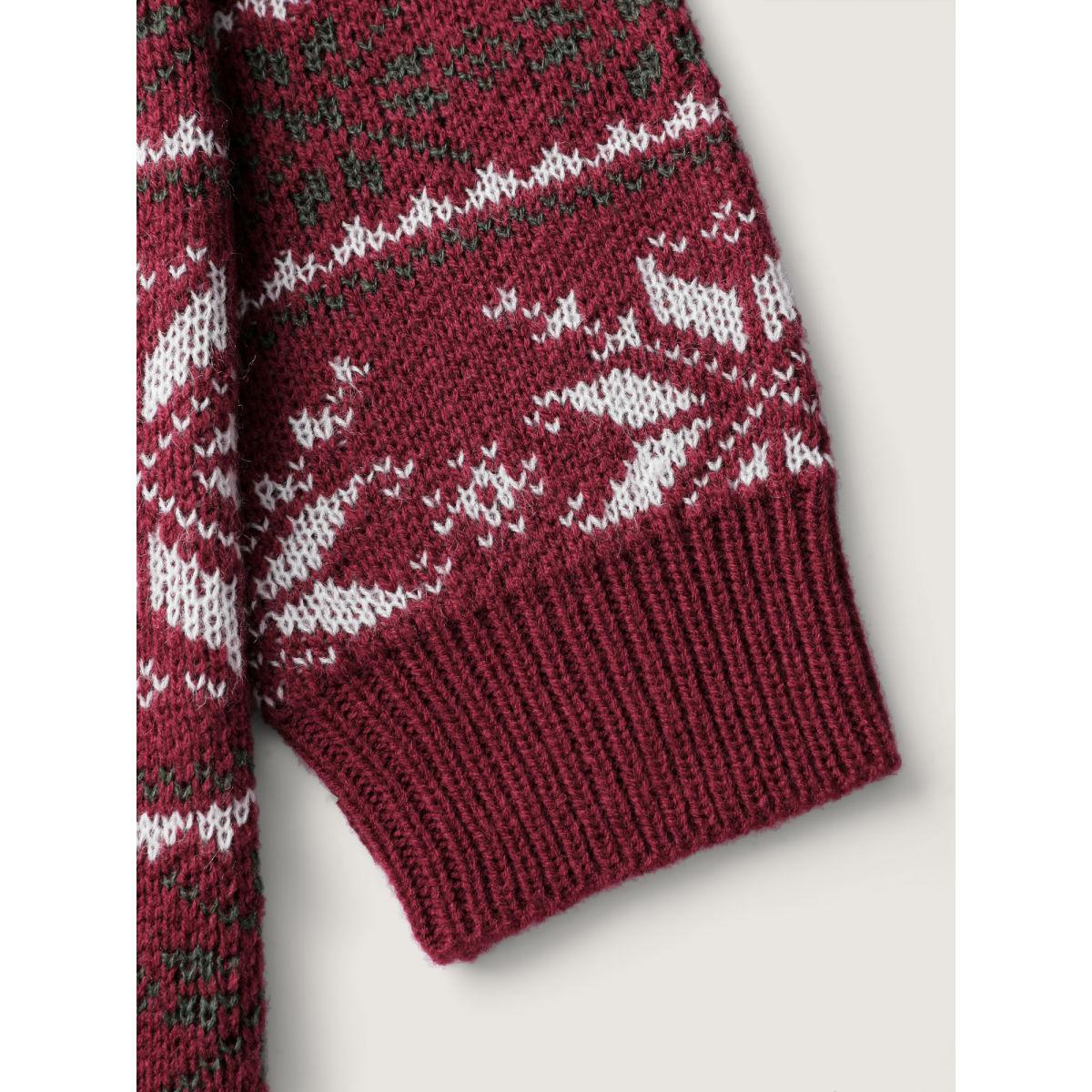 Plus Size Holiday Curvy Hem Ribbed Knit Cardigan Scarlet Women Leisure Loose Long Sleeve Casual Cardigans BloomChic 10/M Product Image