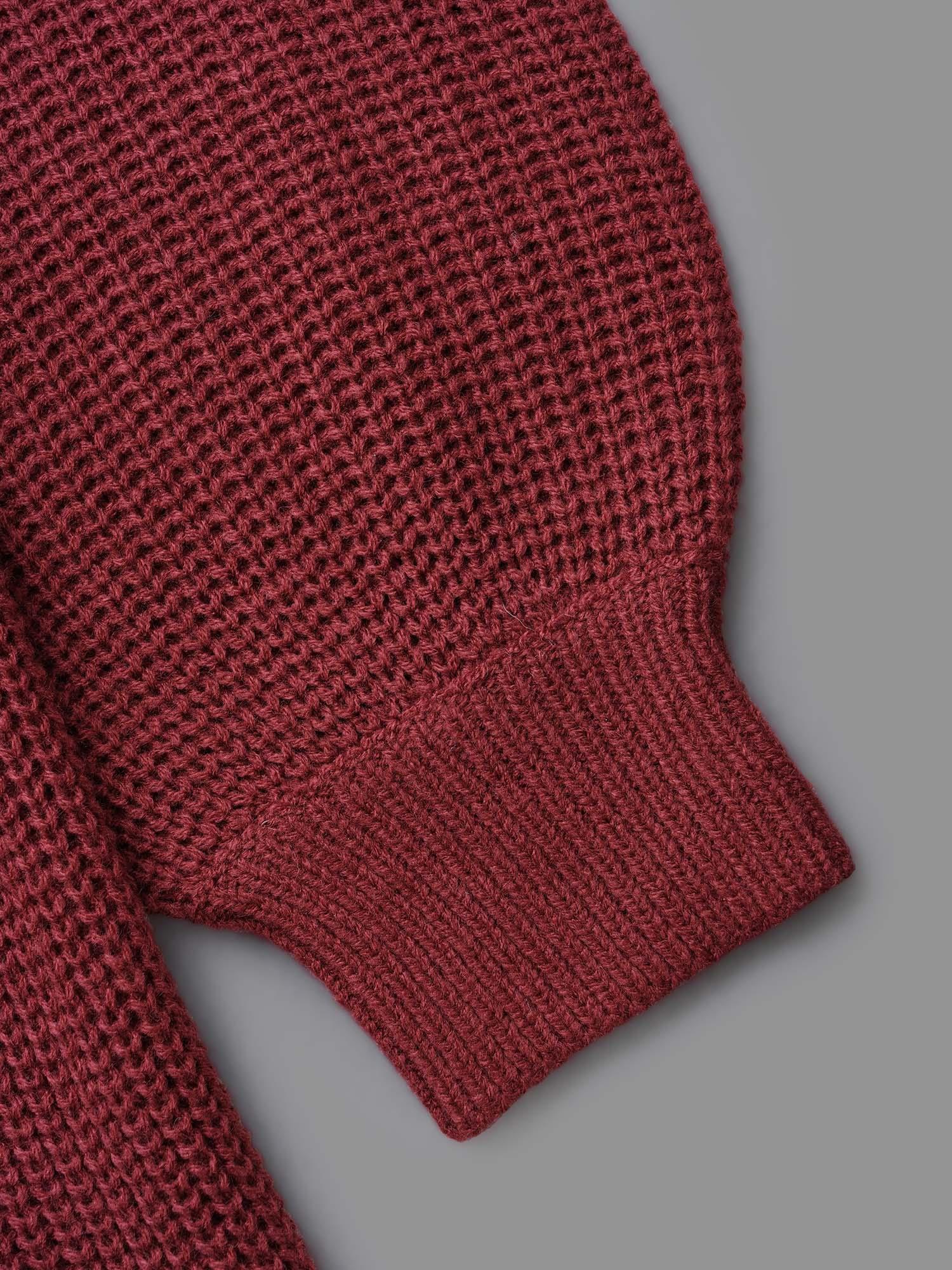 V Neck Texture Cable Knit Pullover Female Product Image