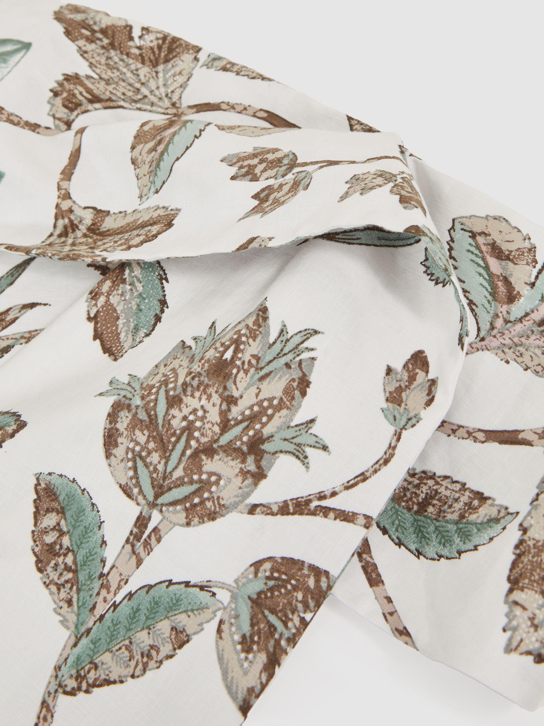 Sculpted Off-Shoulder Floral Mini Dress Linen-Cotton in Ivory Product Image