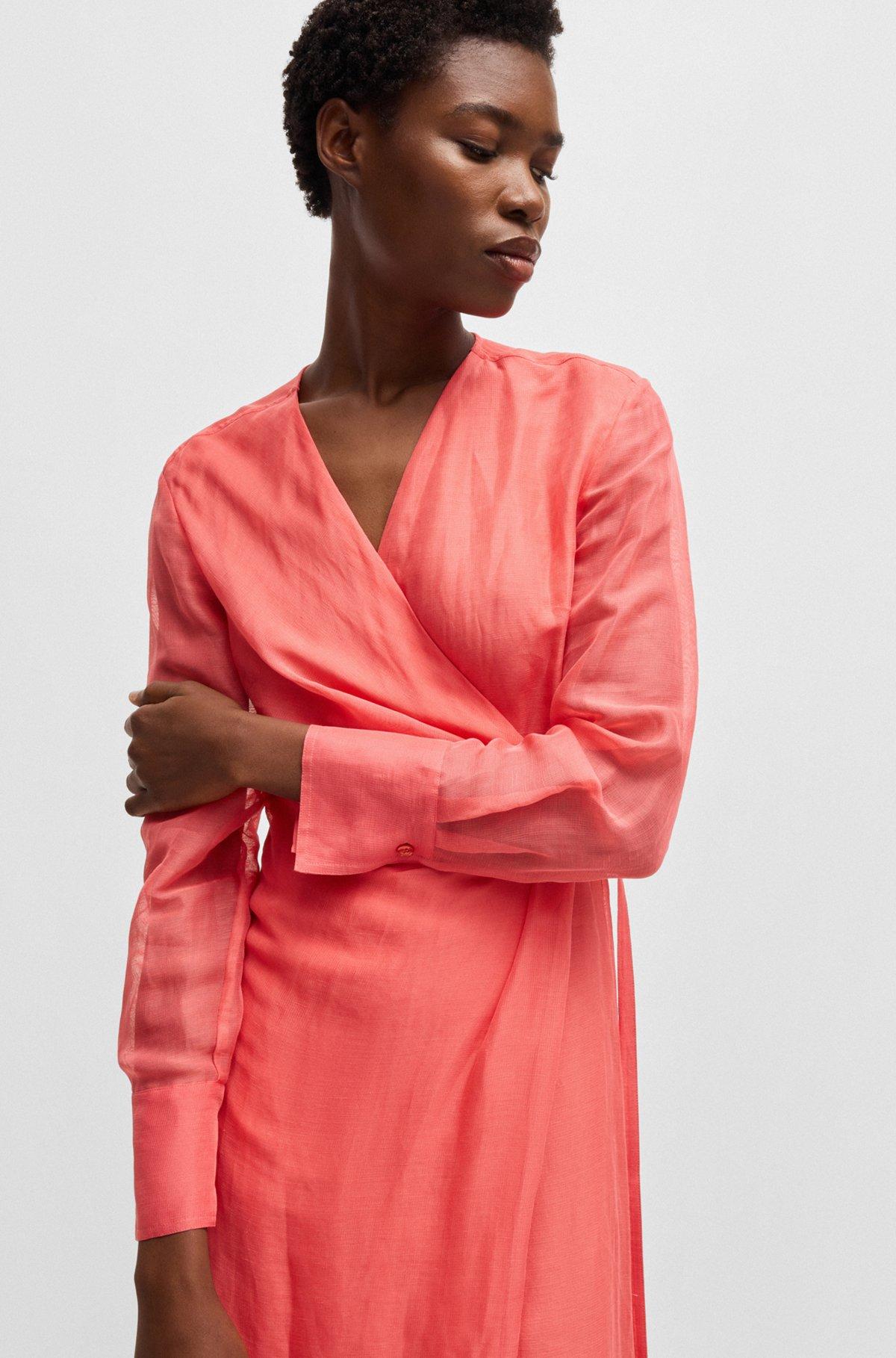 Wrap dress with sheer detailing Product Image