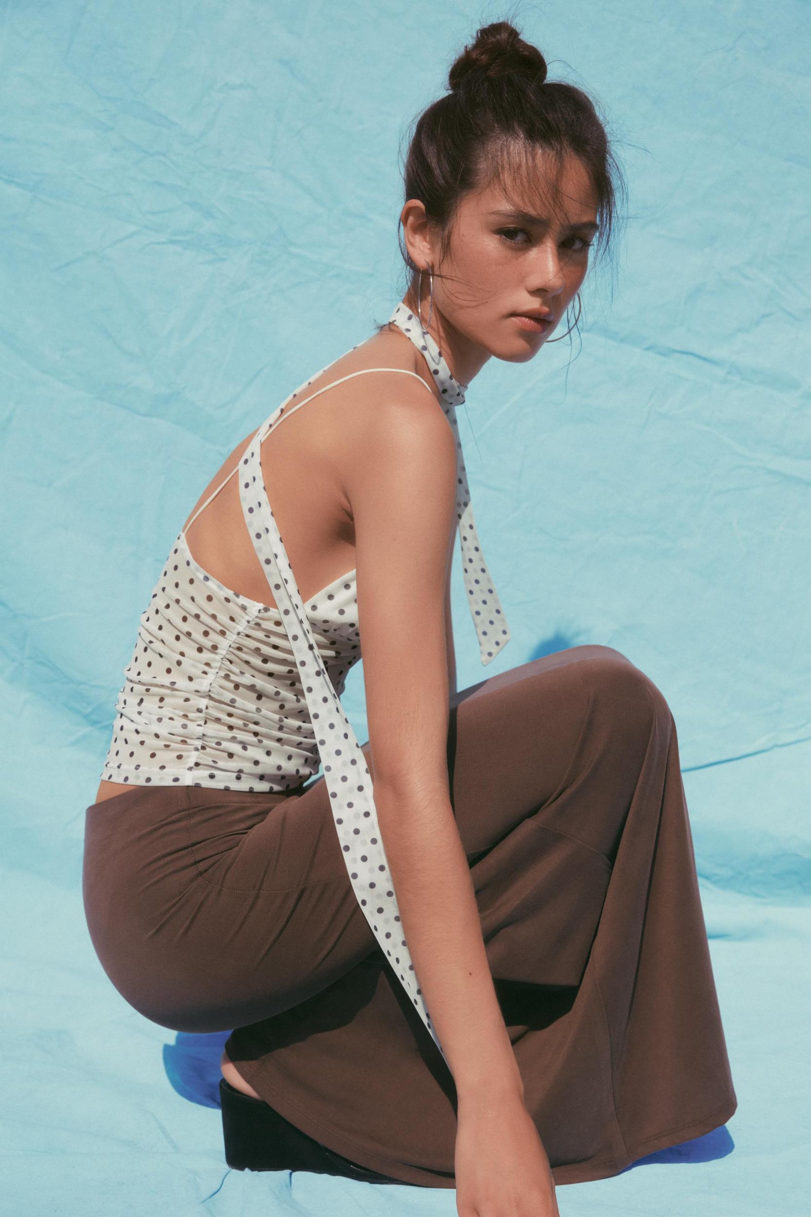 POLKA DOT SCARF TOP Product Image