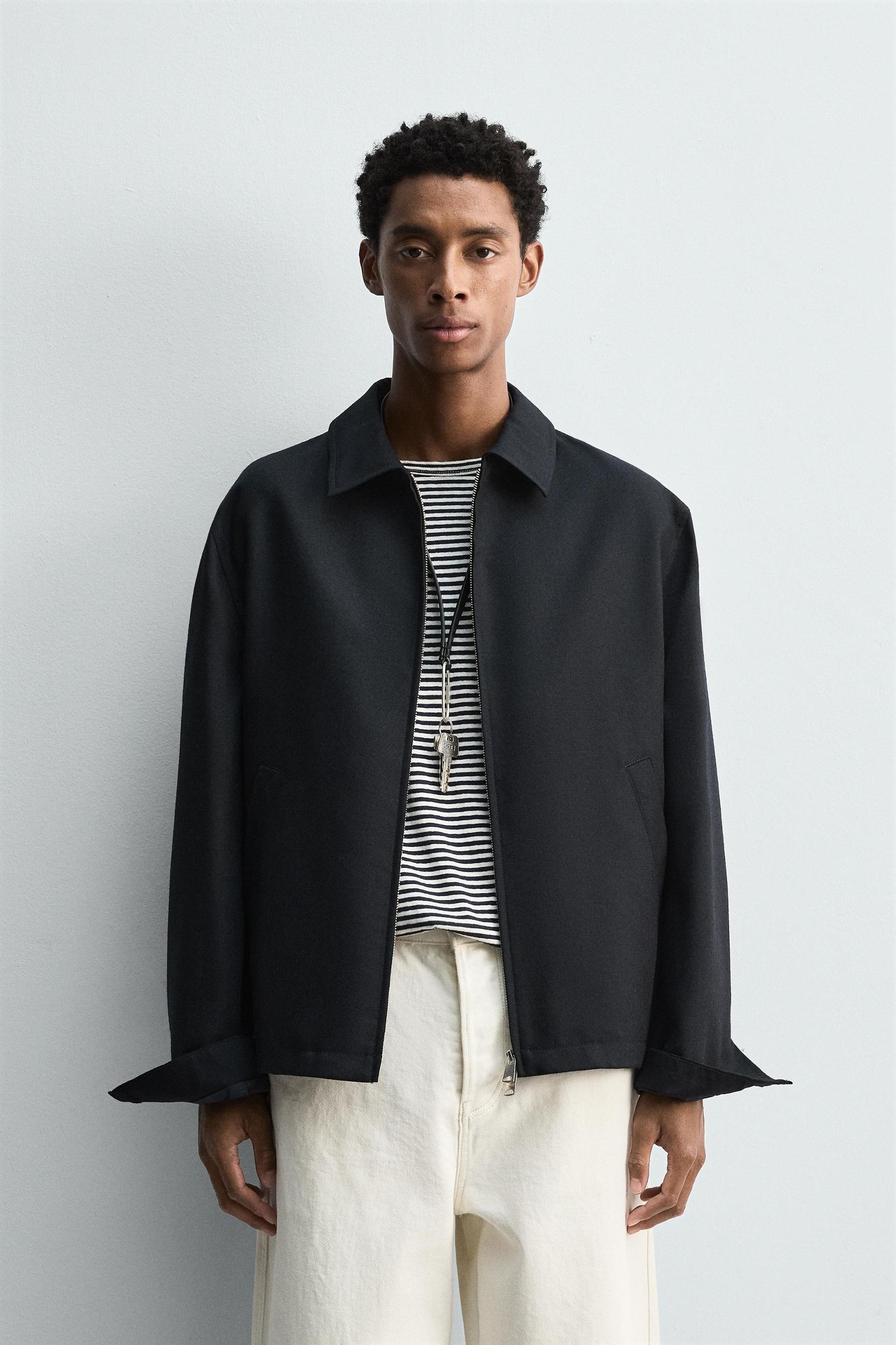 WOOL ZIP-UP OVERSHIRT Product Image