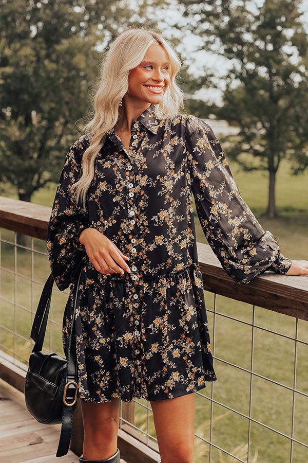 Chrysanthemum Whisper Button Down Mini Dress Product Image