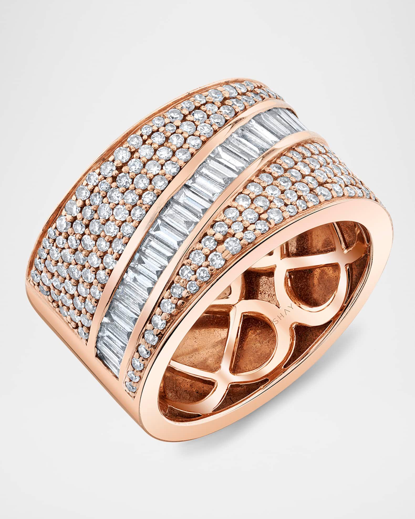 Pave Diagonal Baguette Diamond Band Ring Product Image