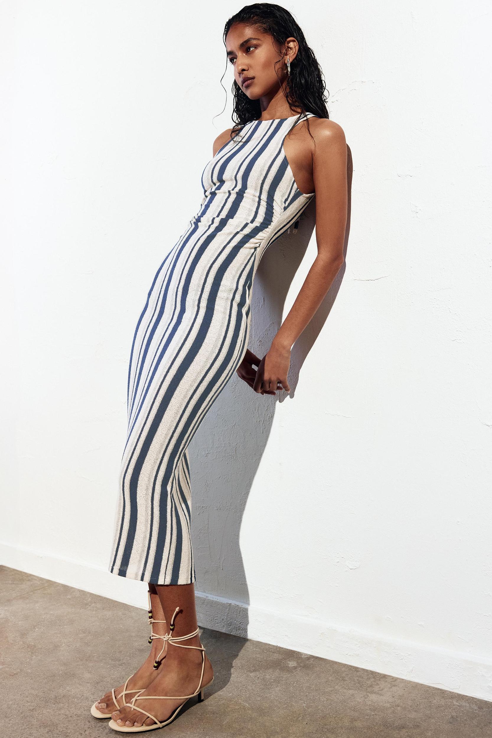 Striped rustic midi dress Product Image