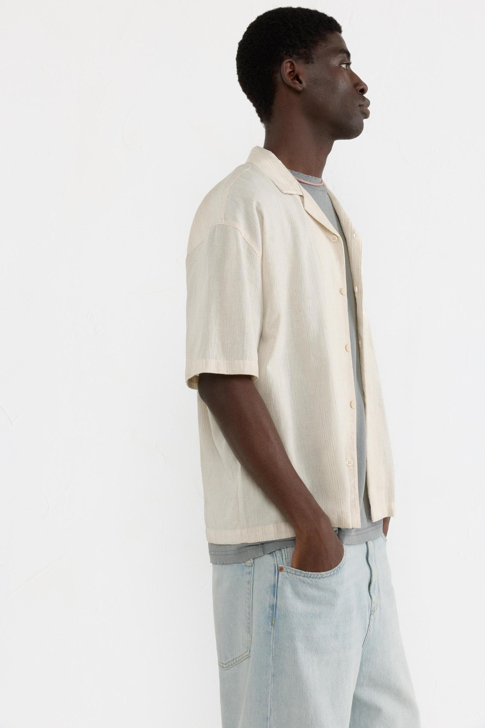 Striped rustic short sleeve shirt Product Image