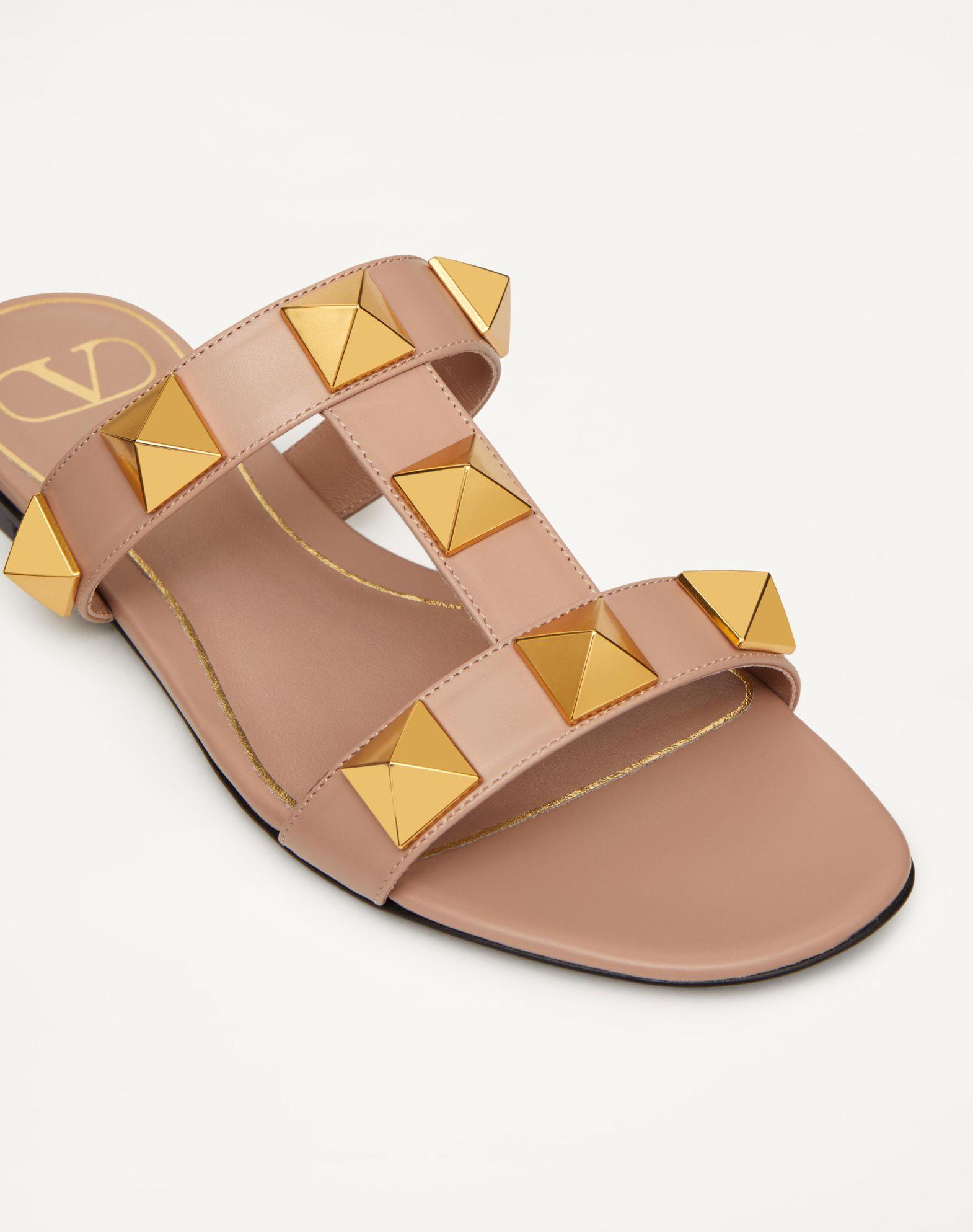 Flat Roman Stud Calfskin Slide Sandal Product Image