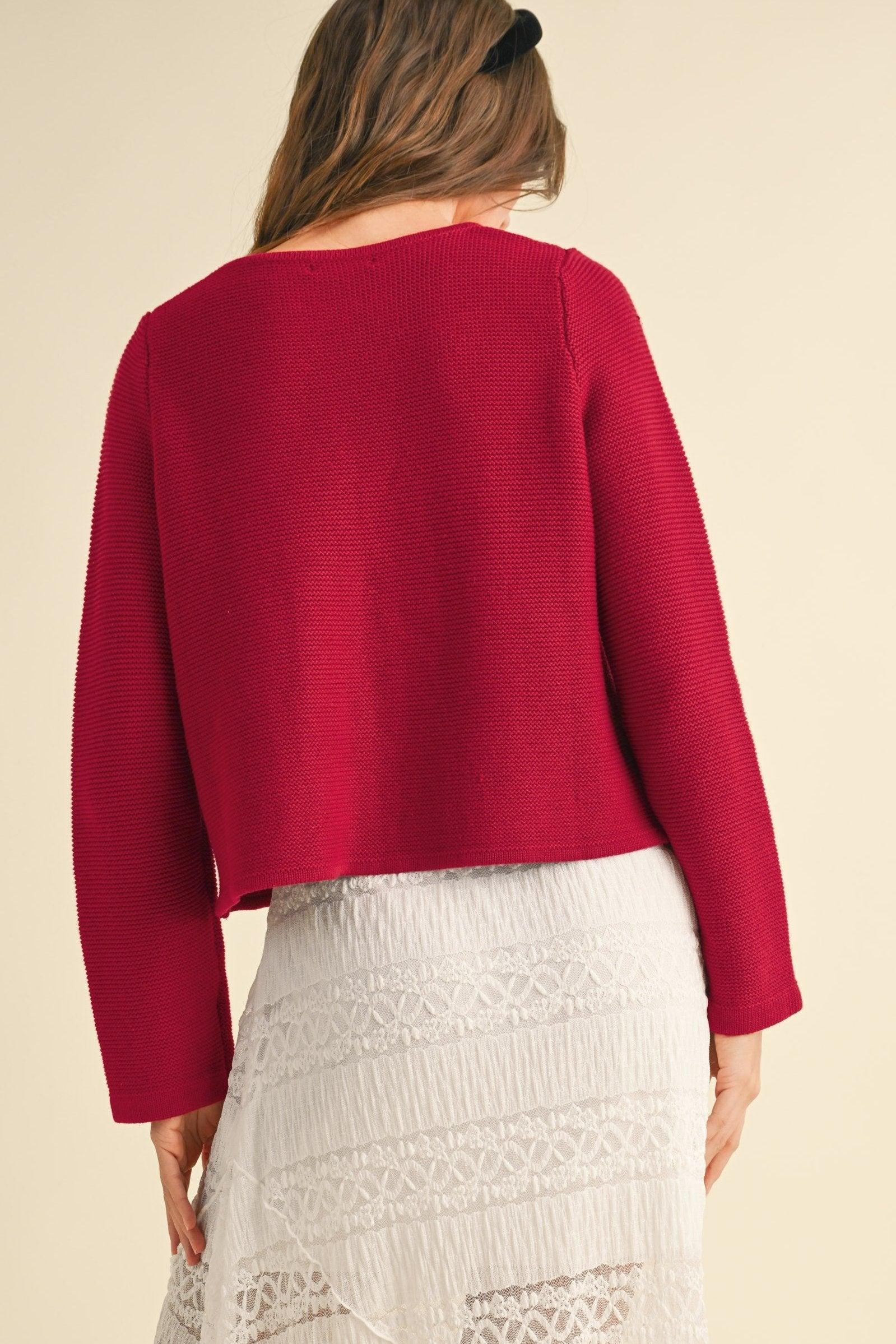 Tie Front Knit Cardigan Product Image