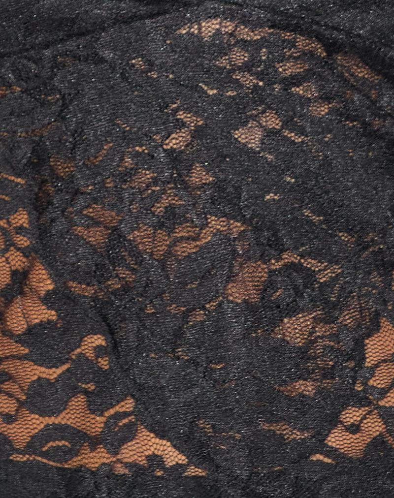 Harumi Halterneck Top in Lace Black Female Product Image