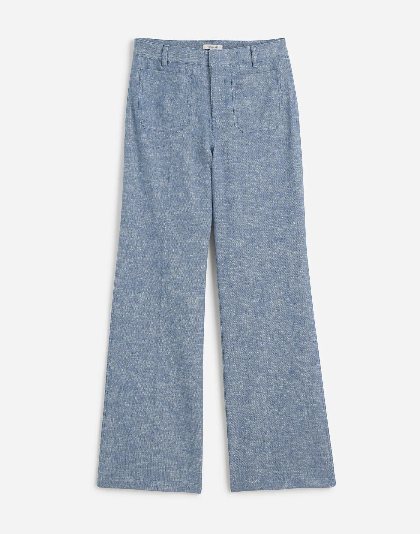 Straight-Flare Trouser Pants in Cotton Blend Product Image