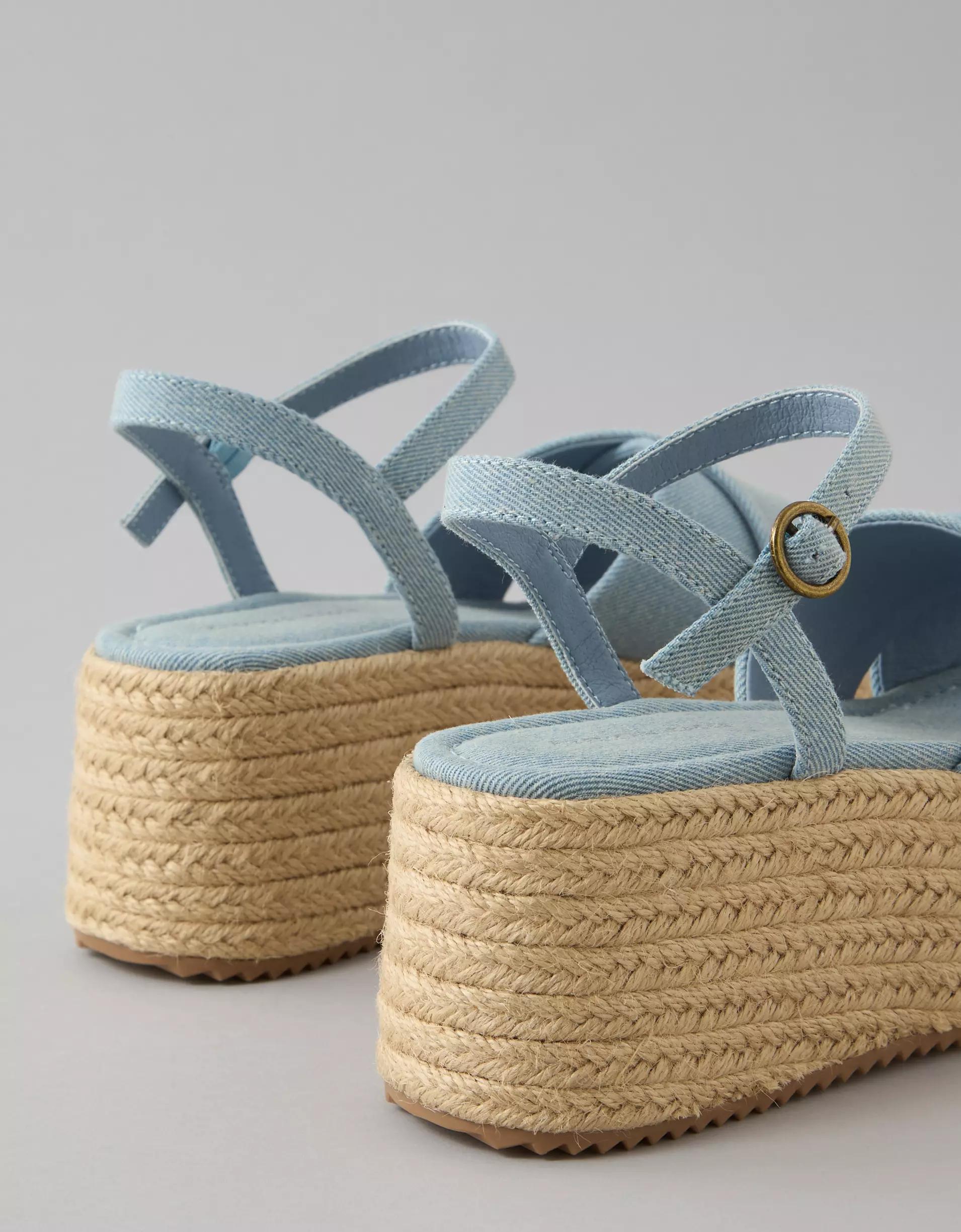 AE Denim Flatform Wedge Sandal Product Image