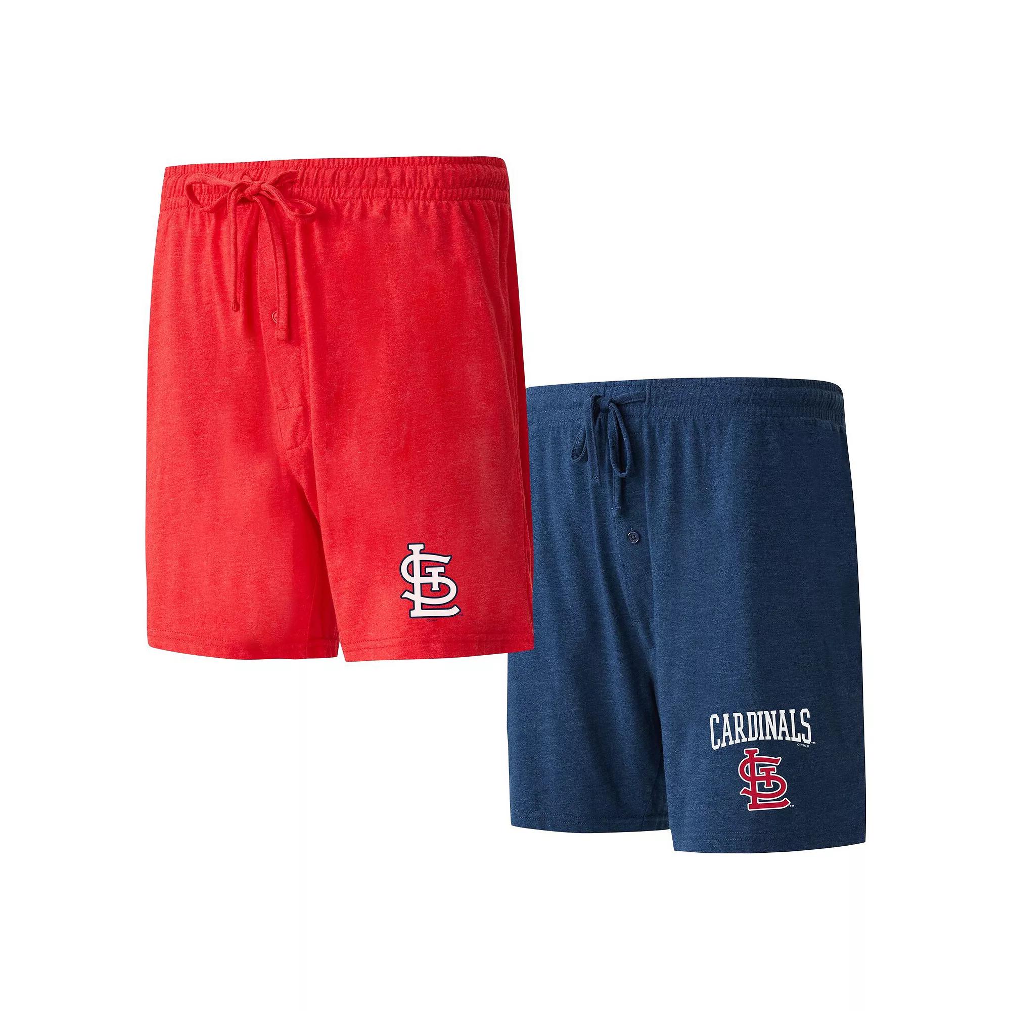 Men's Concepts Sport Red/Navy St. Louis Cardinals Two-Pack Meter Sleep Shorts, Size: Medium Product Image