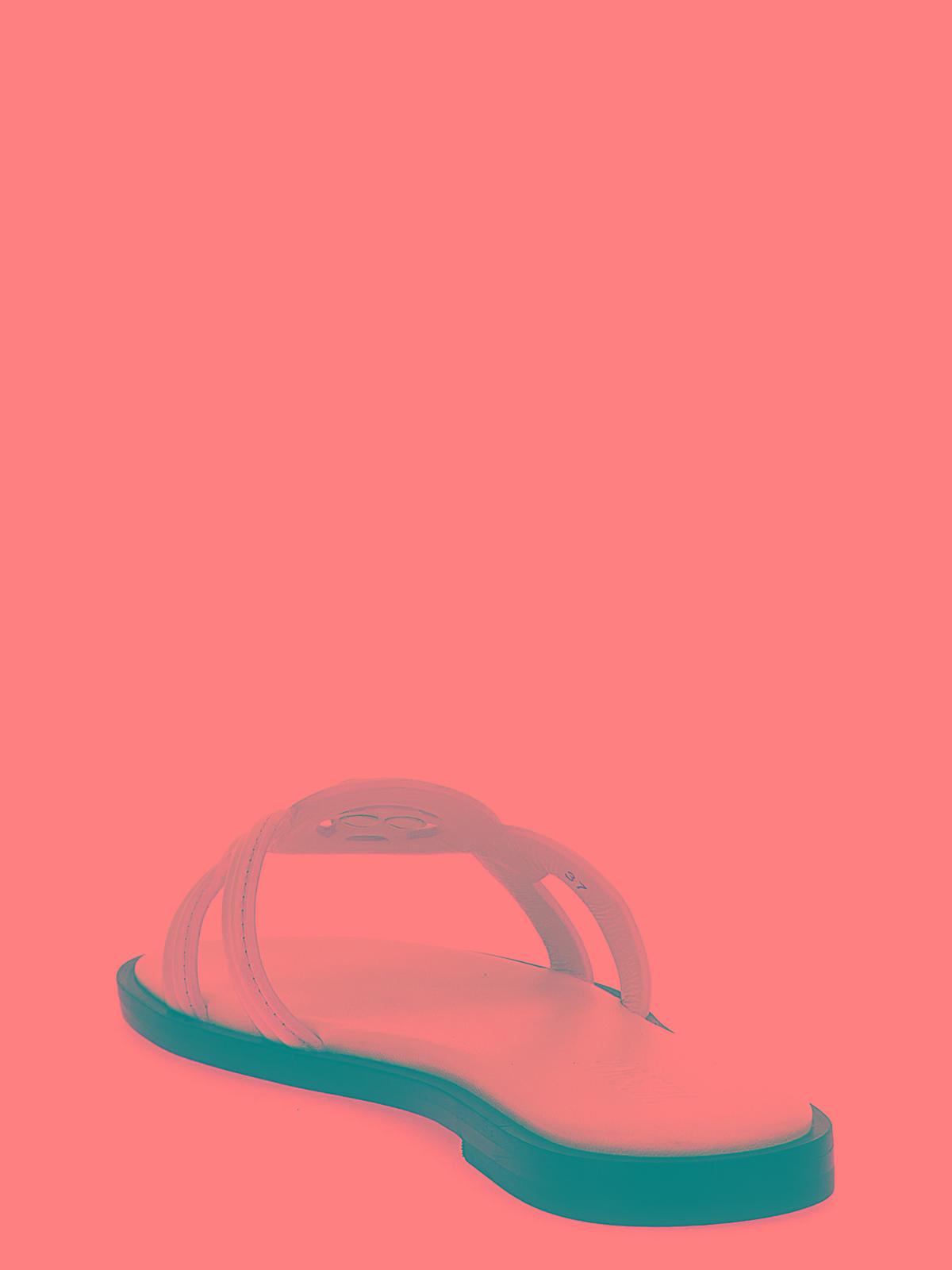 VERSACE Medusa Leather Flat Slide Sandals In White Product Image