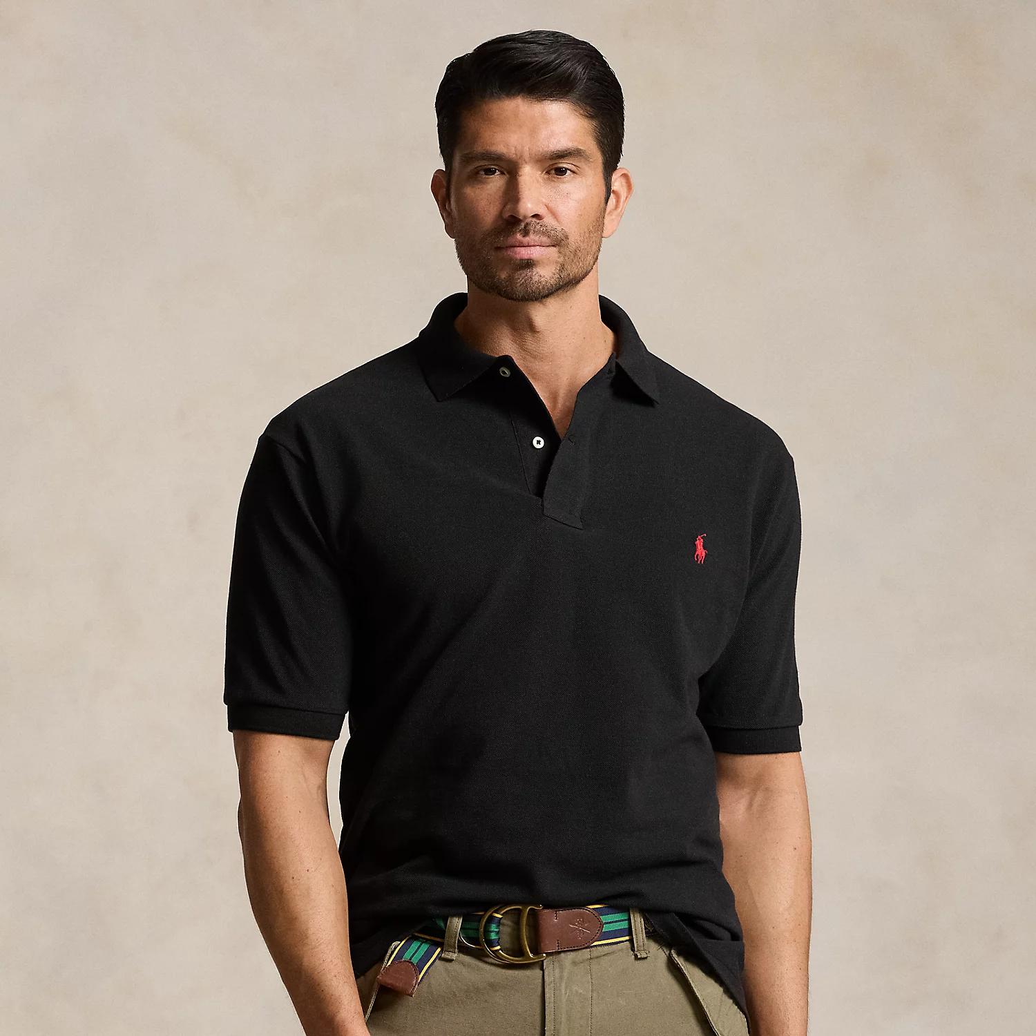 POLO RALPH LAUREN Black Polo Shirt With Classic Collar And Pony Embroidery On The Front In Cotton Man Product Image