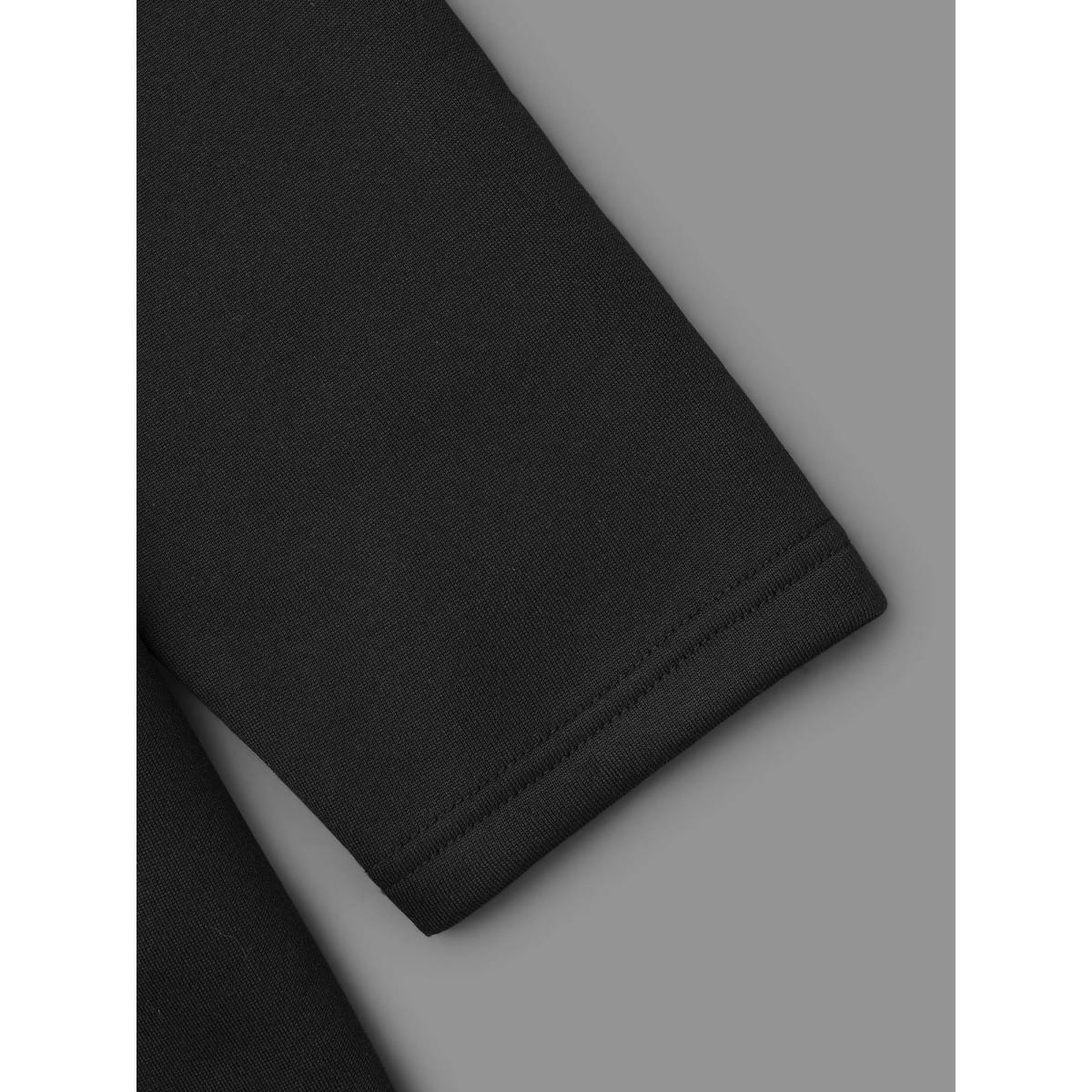 Plus Size Funnel Neck Contrasting Design Zipper Coat Women Black Casual Topstitching Ladies Everyday Winter Coats BloomChic 10/M Product Image