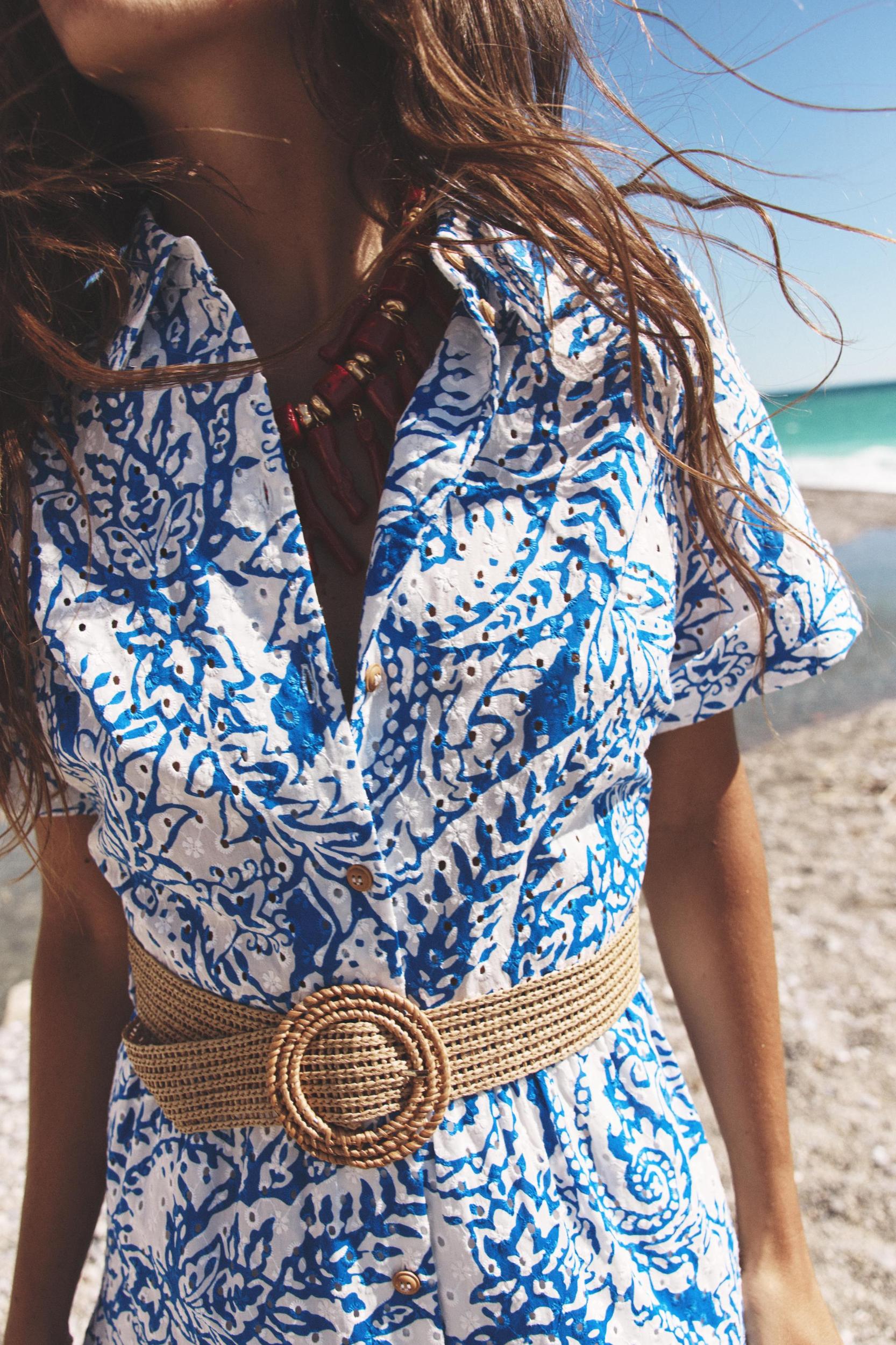 BELTED PRINTED SHIRT DRESS Product Image