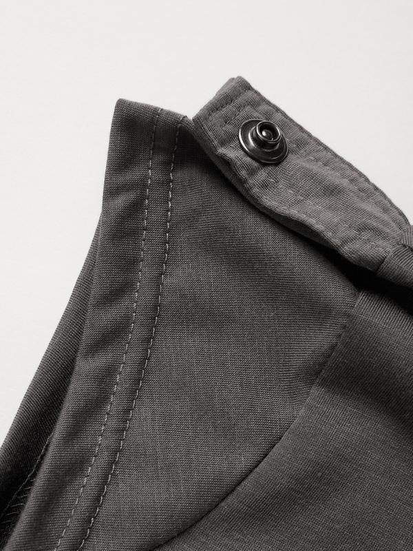 Solid V Neck Pocket Cropped Short Sleeve Tee Product Image