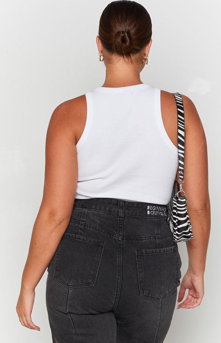 Naomi Ribbed Tank White Product Image