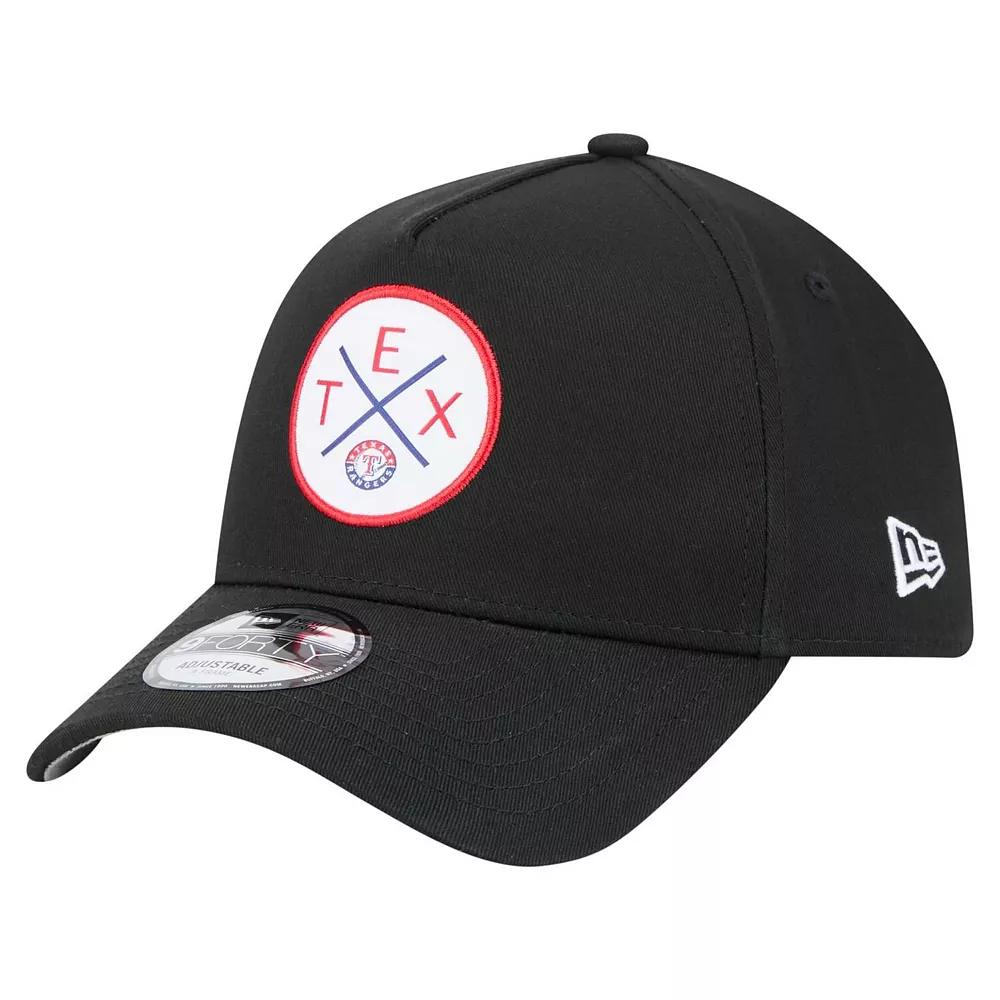 Men's New Era Black Texas Rangers 9FORTY A-Frame Adjustable Hat Product Image
