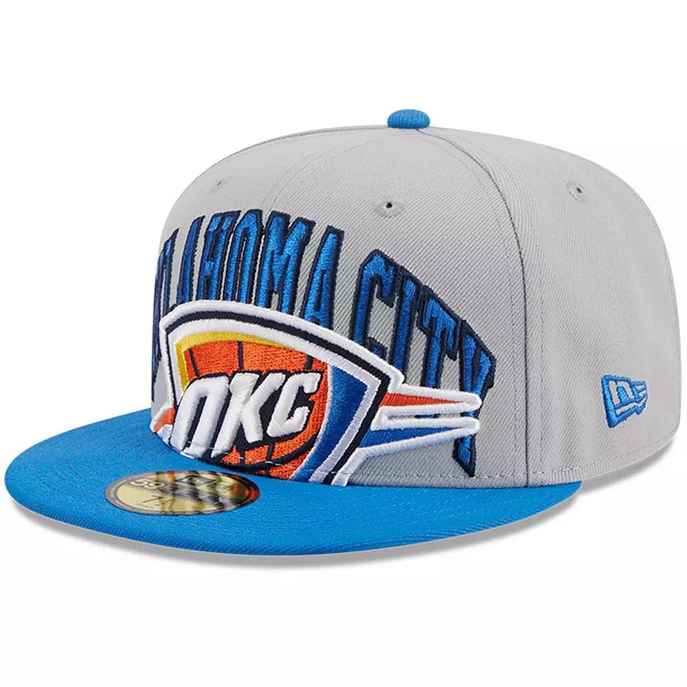 Men's New Era Gray/Blue Oklahoma City Thunder Tip-Off Two-Tone 59FIFTY Fitted Hat, Size: 7 1/8, Grey Product Image