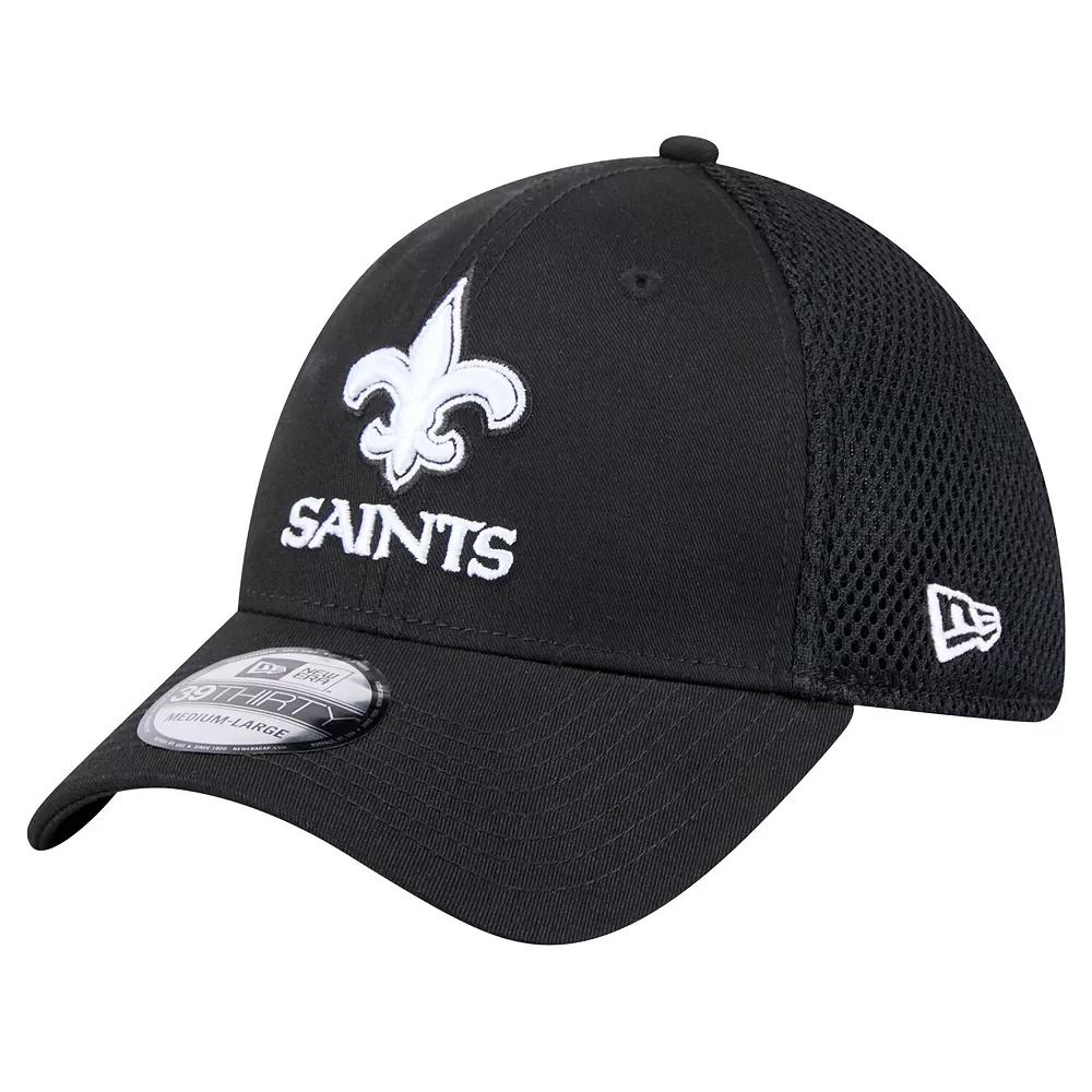 Men's New Era Black New Orleans Saints Main Neo 39THIRTY Flex Hat,  Product Image