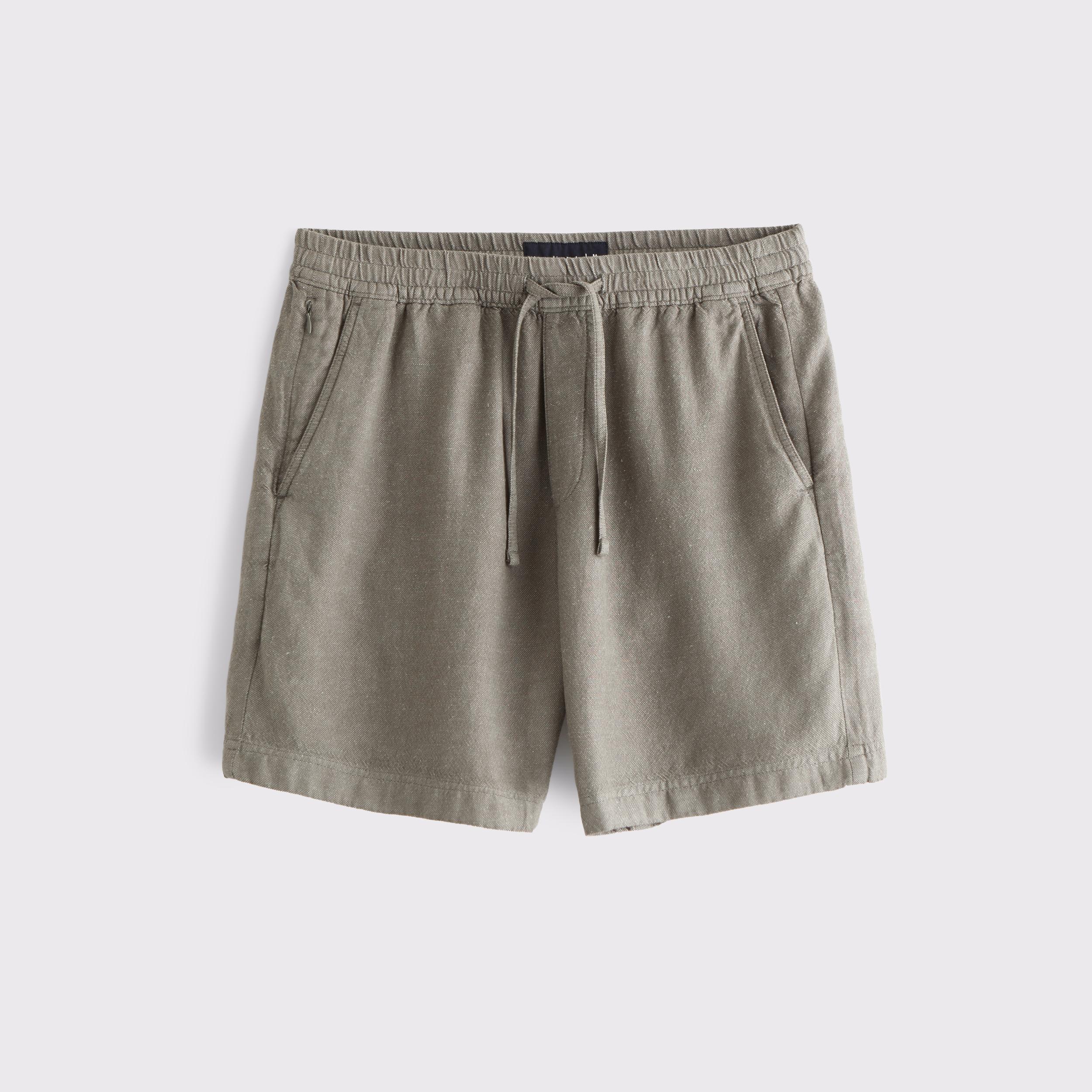 Relaxed Linen-Blend Pull-On Short Product Image