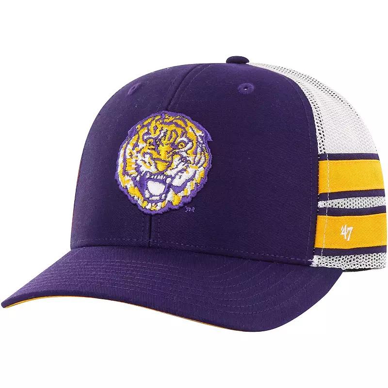 Men's '47 Purple LSU Tigers Straight Eight Adjustable Trucker Hat Product Image