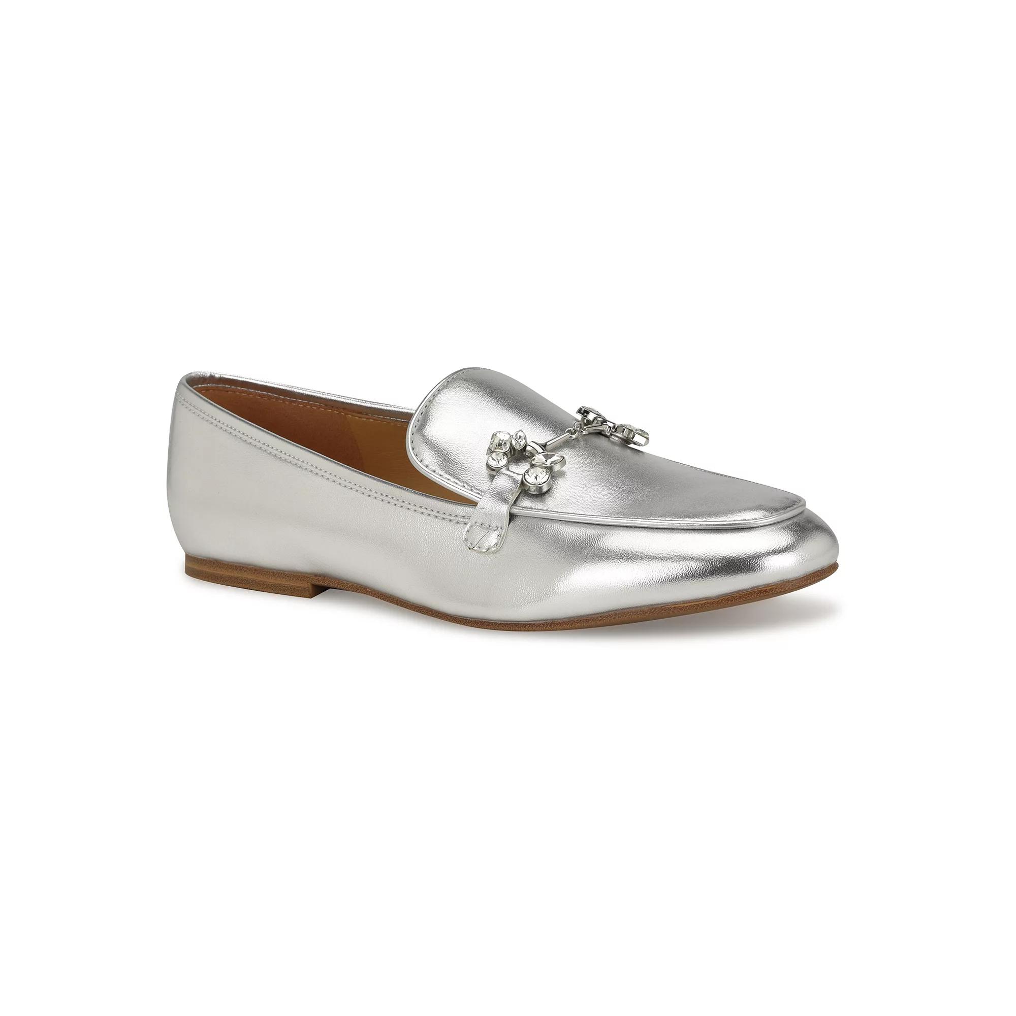 Nine West Bennit Women's Slip-On Round Toe Dress Loafers, Size: 11, Silver Product Image