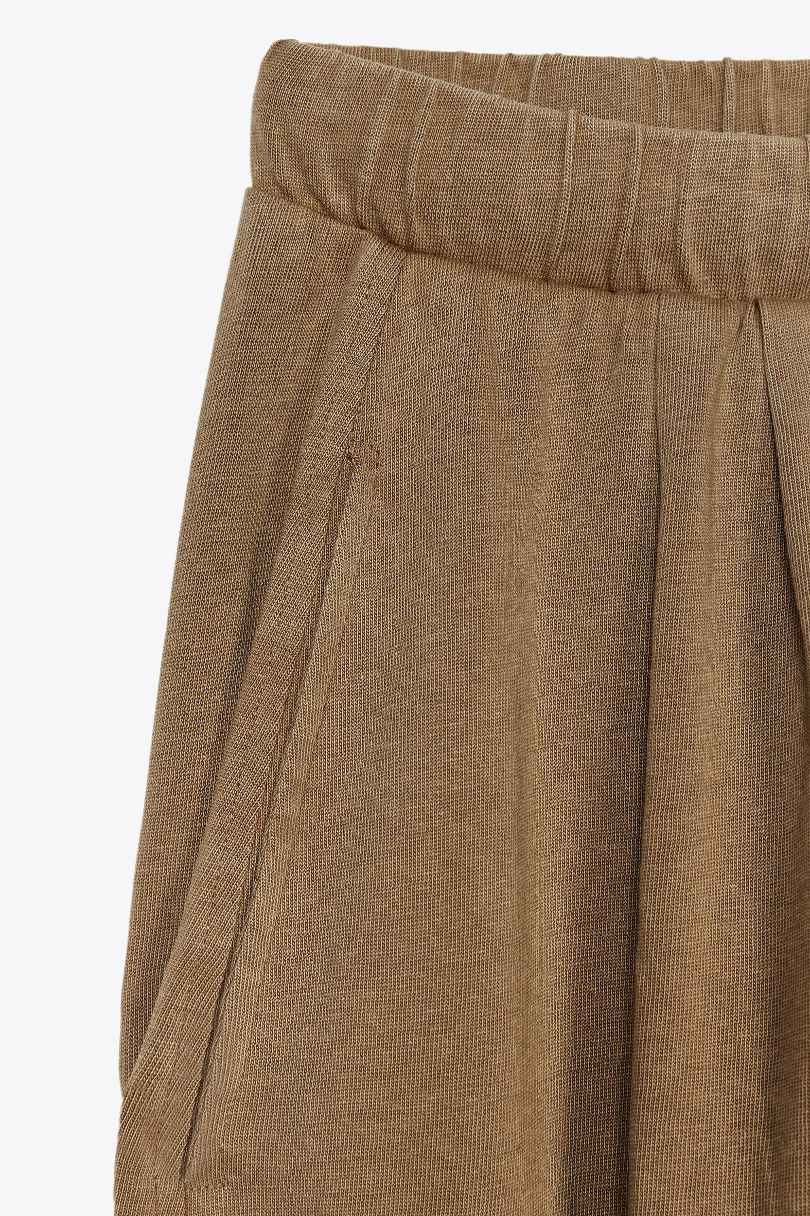 WASHED ANKLE-LENGTH WIDE LEG PANTS Product Image